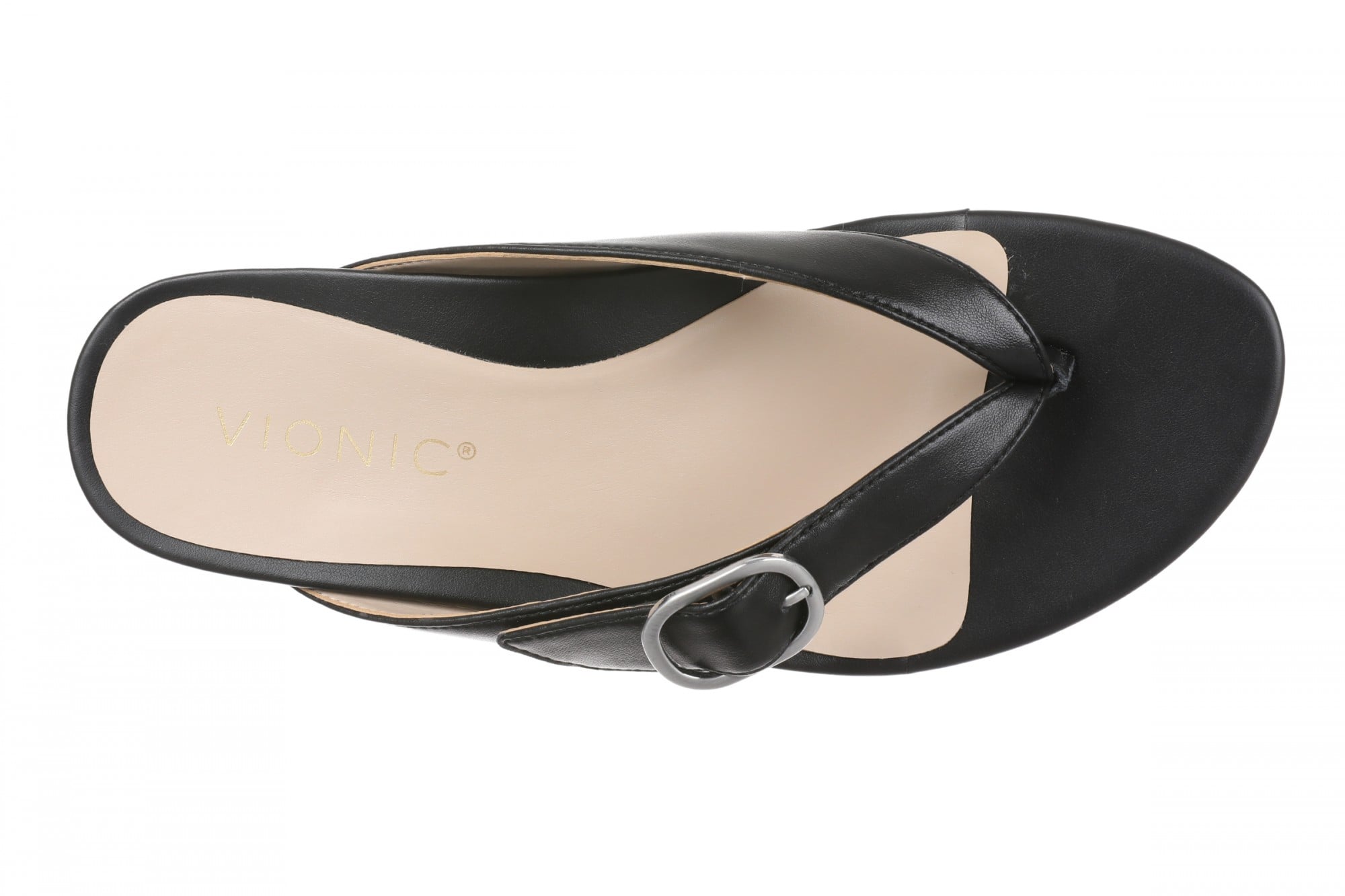 Vionic Ginny Women's Cushioned Thong Sandal - Black - Top