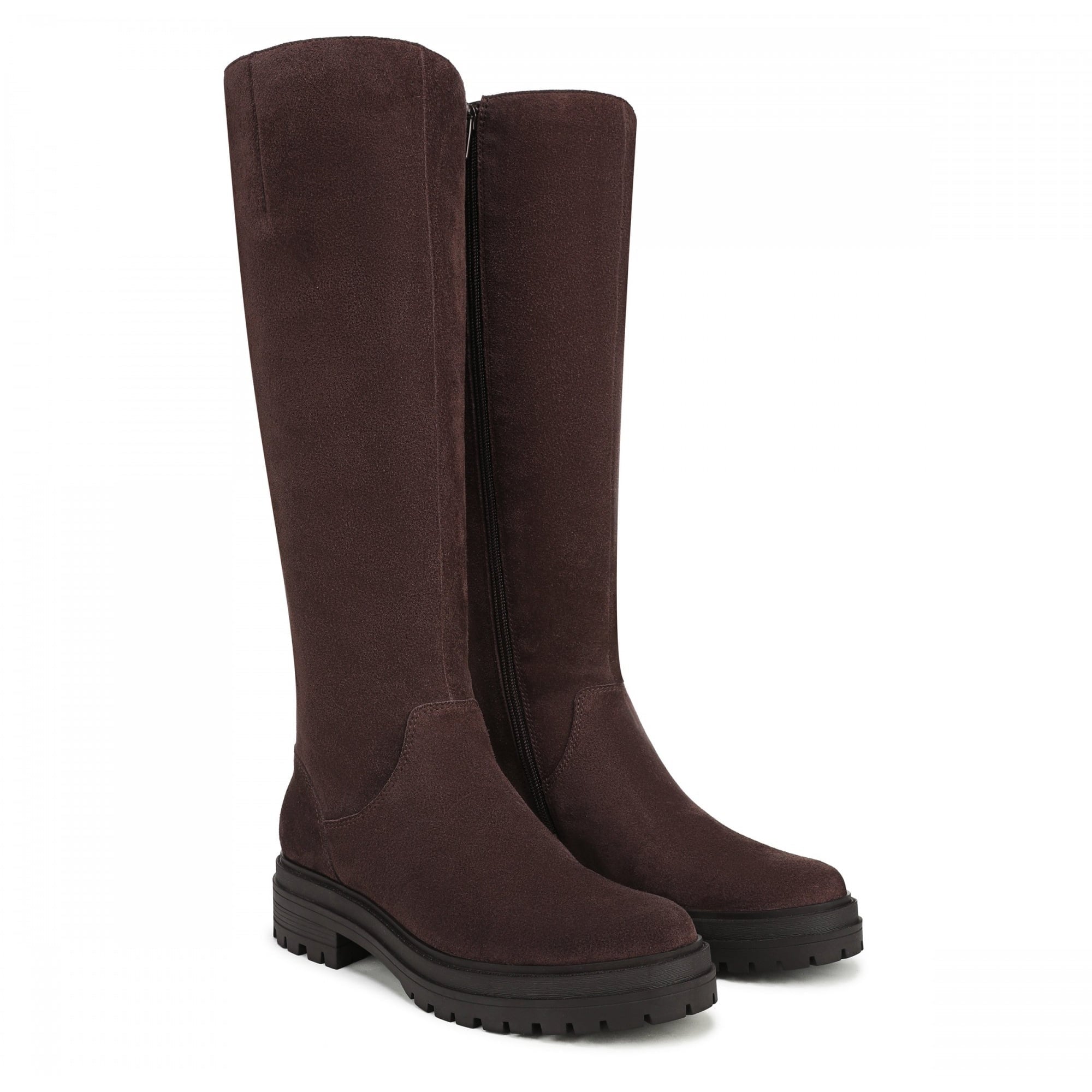 Vionic Gretchen Women's Boots - Chocolate Ganache Waxed Suede Wide Calf - Pair