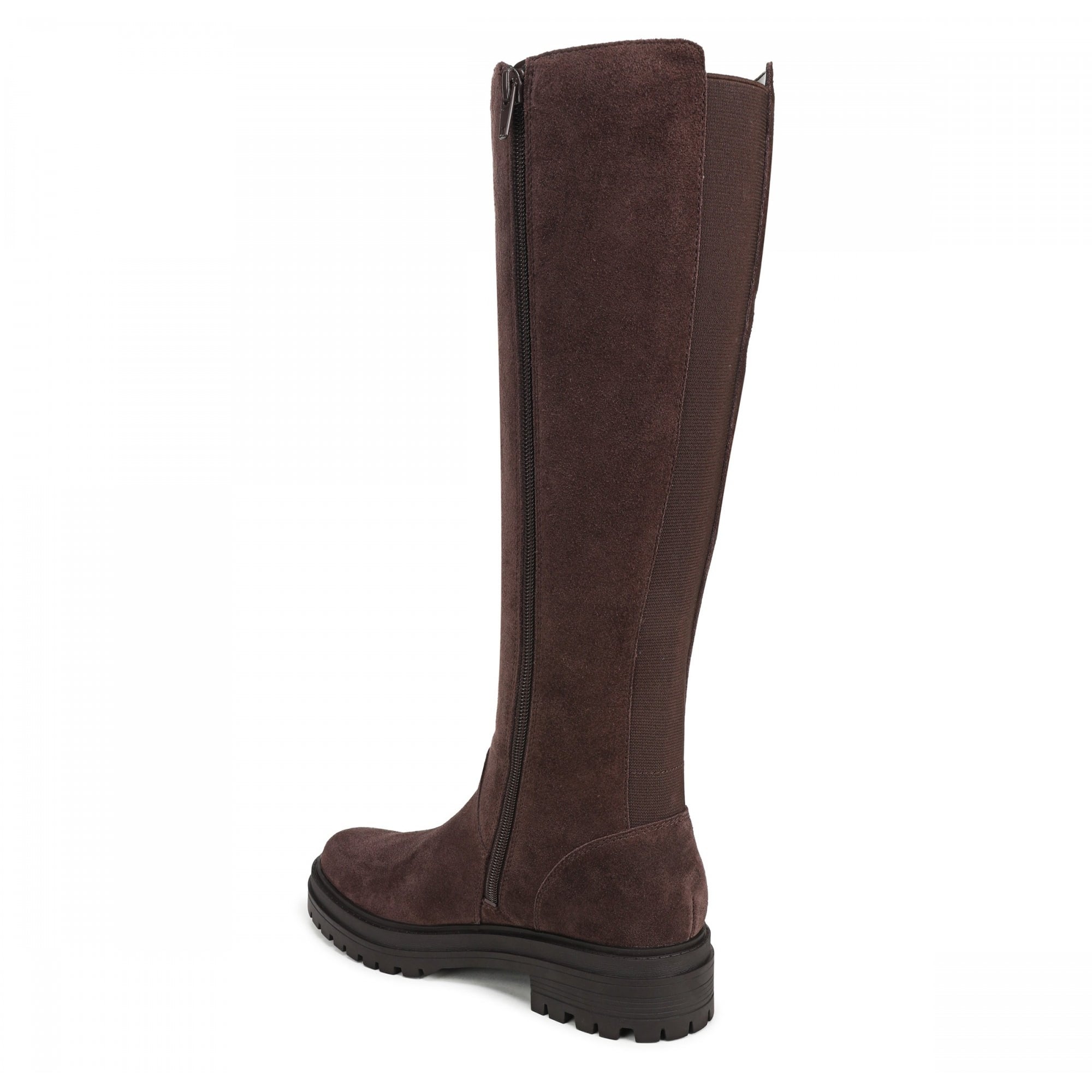 Vionic Gretchen Women's Boots - Chocolate Ganache Waxed Suede Wide Calf - Technology