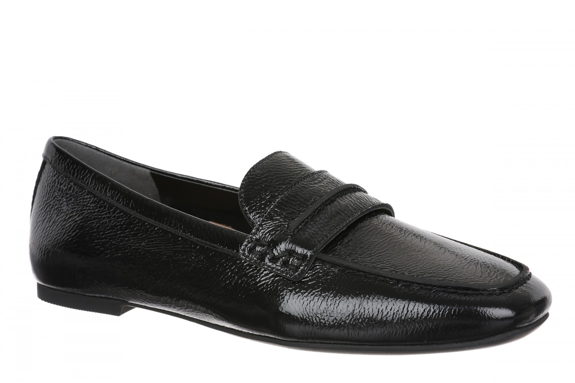 Vionic Henley Women's Slip-On Loafer - BLACK Patent Leather - Angle main