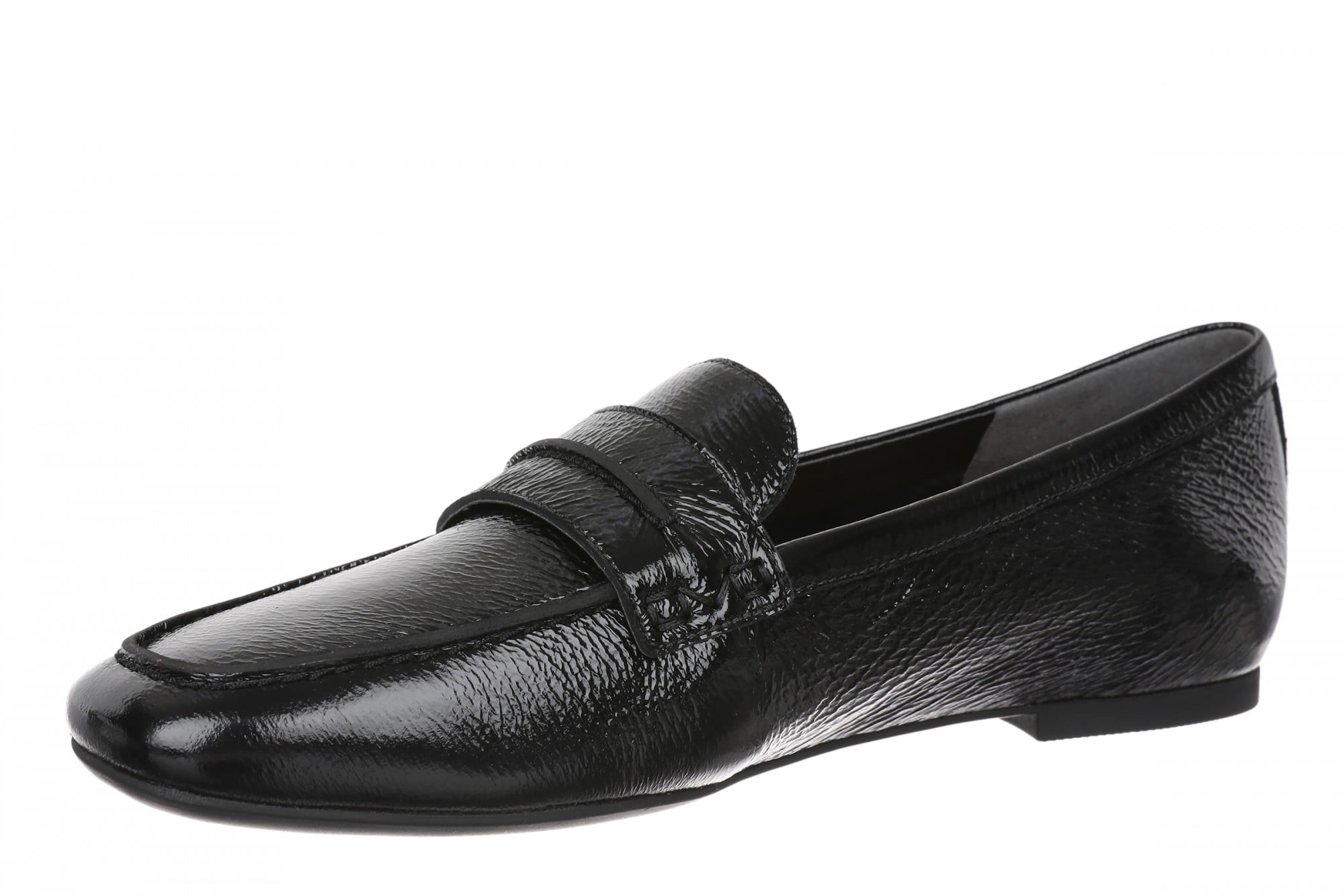 Vionic Henley Women's Slip-On Loafer - BLACK Patent Leather - Left angle