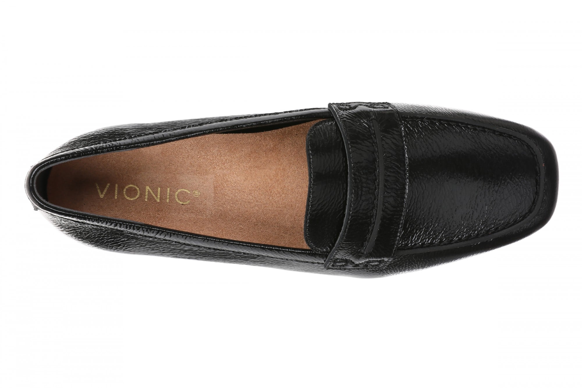 Vionic Henley Women's Slip-On Loafer - BLACK Patent Leather - Top