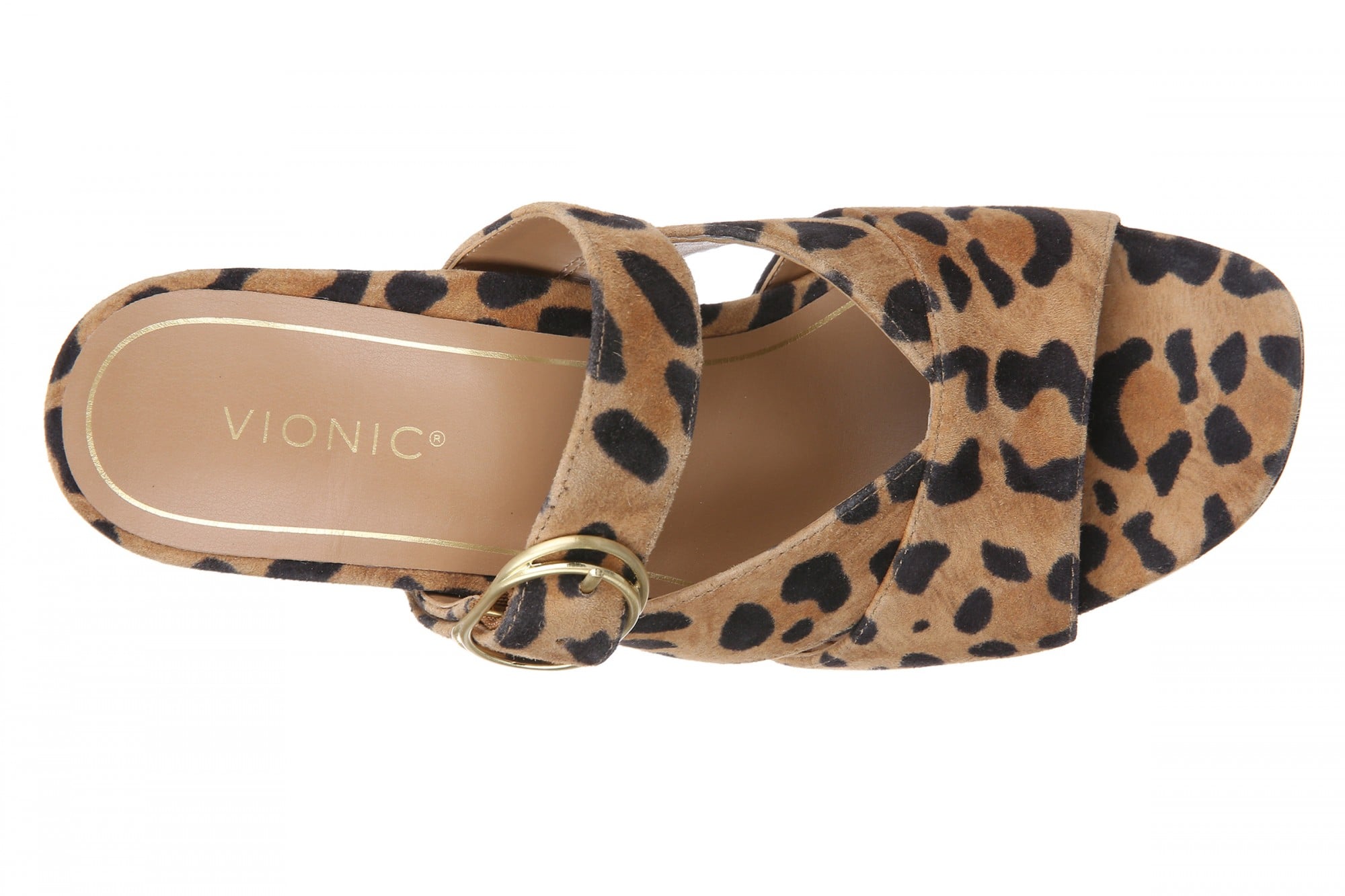 Vionic Rosemead Women's Slide Sandal - Tan Leopard - Top