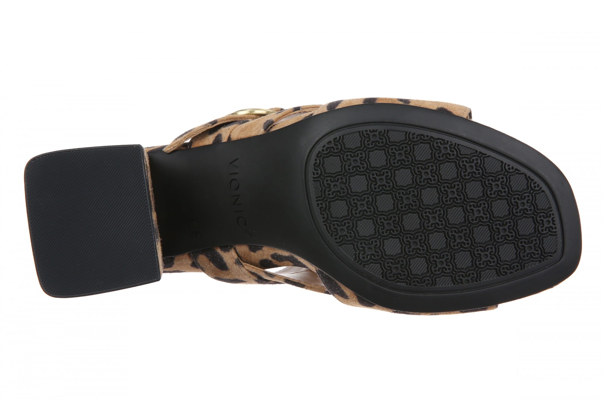 Vionic Rosemead Women's Slide Sandal - Tan Leopard - Bottom