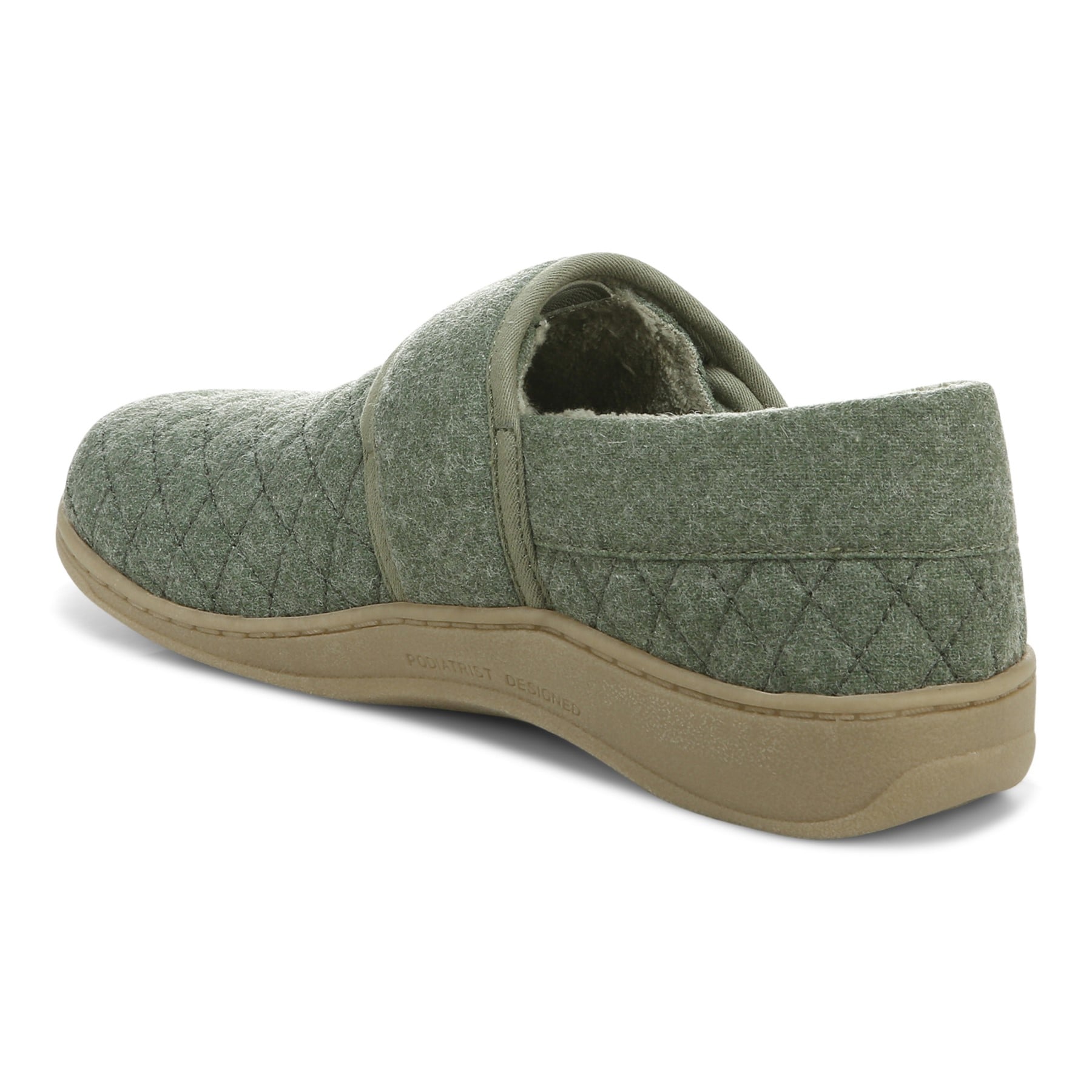 Vionic Jackie Women's Adjustable Supportive Slipper - Army Green - Back angle