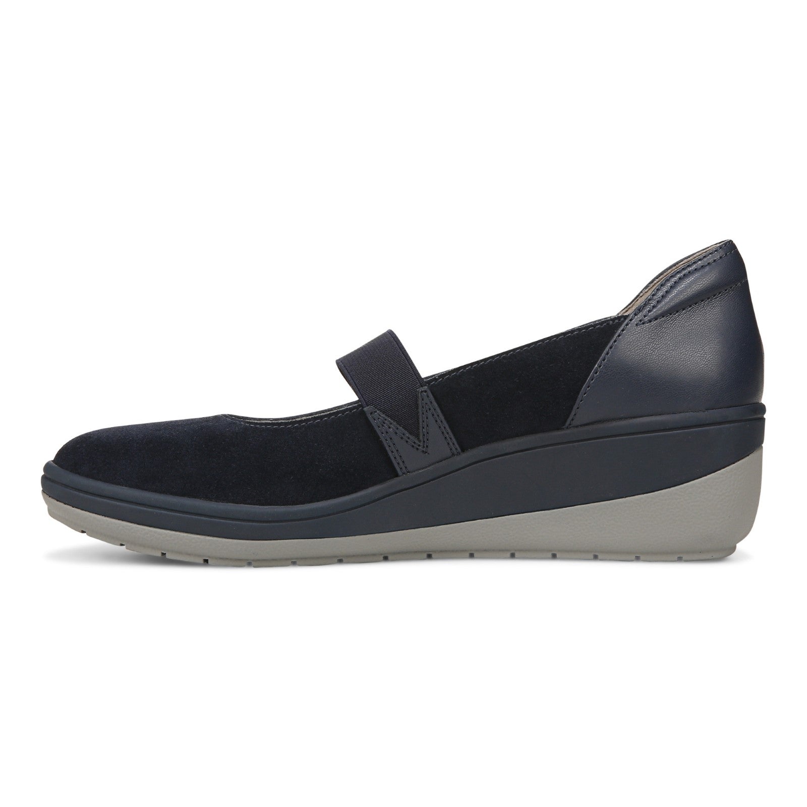 Vionic Judie Women's Mary Jane Wedge Casual Shoe - Navy - Left Side