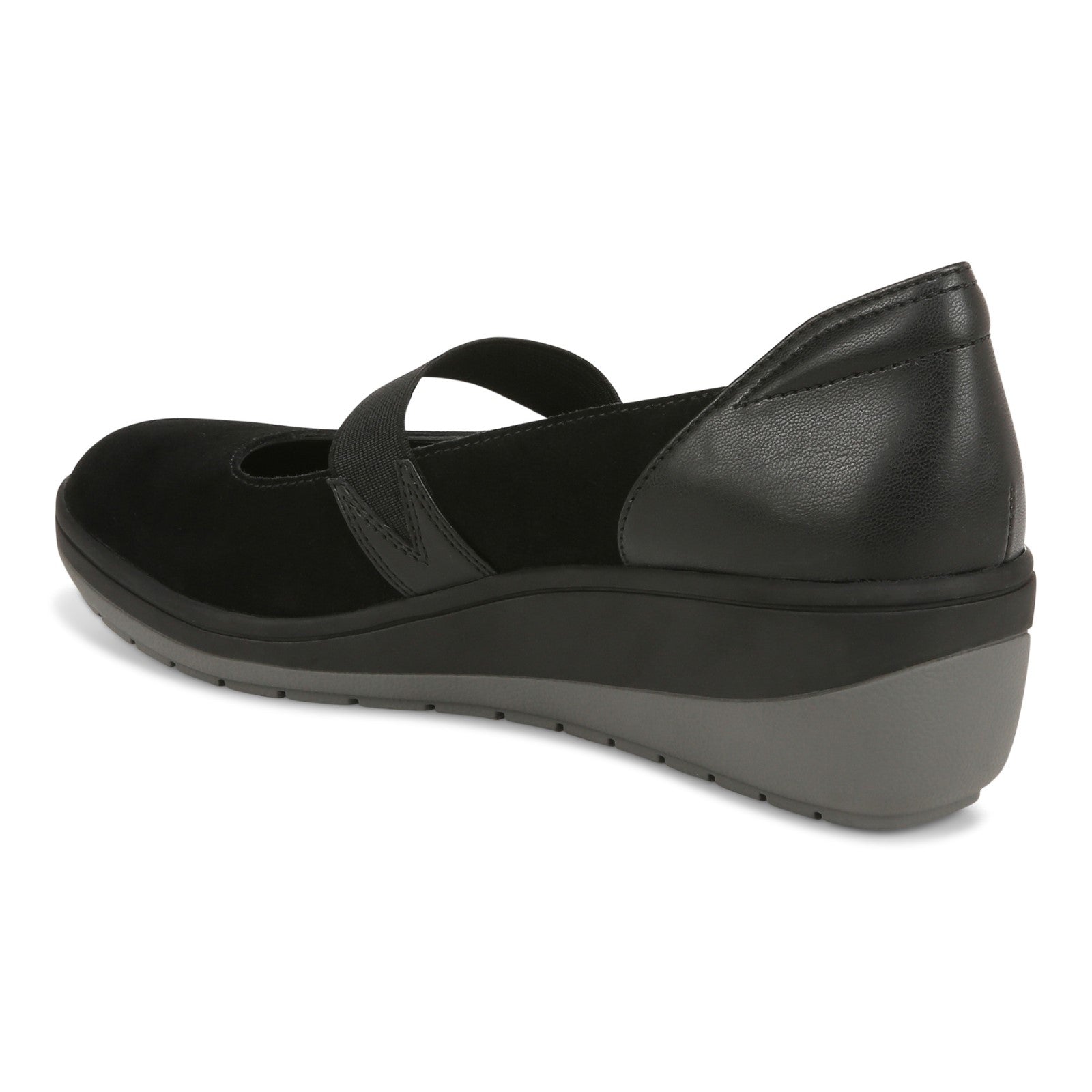 Vionic Judie Women's Mary Jane Wedge Casual Shoe - Black - Back angle