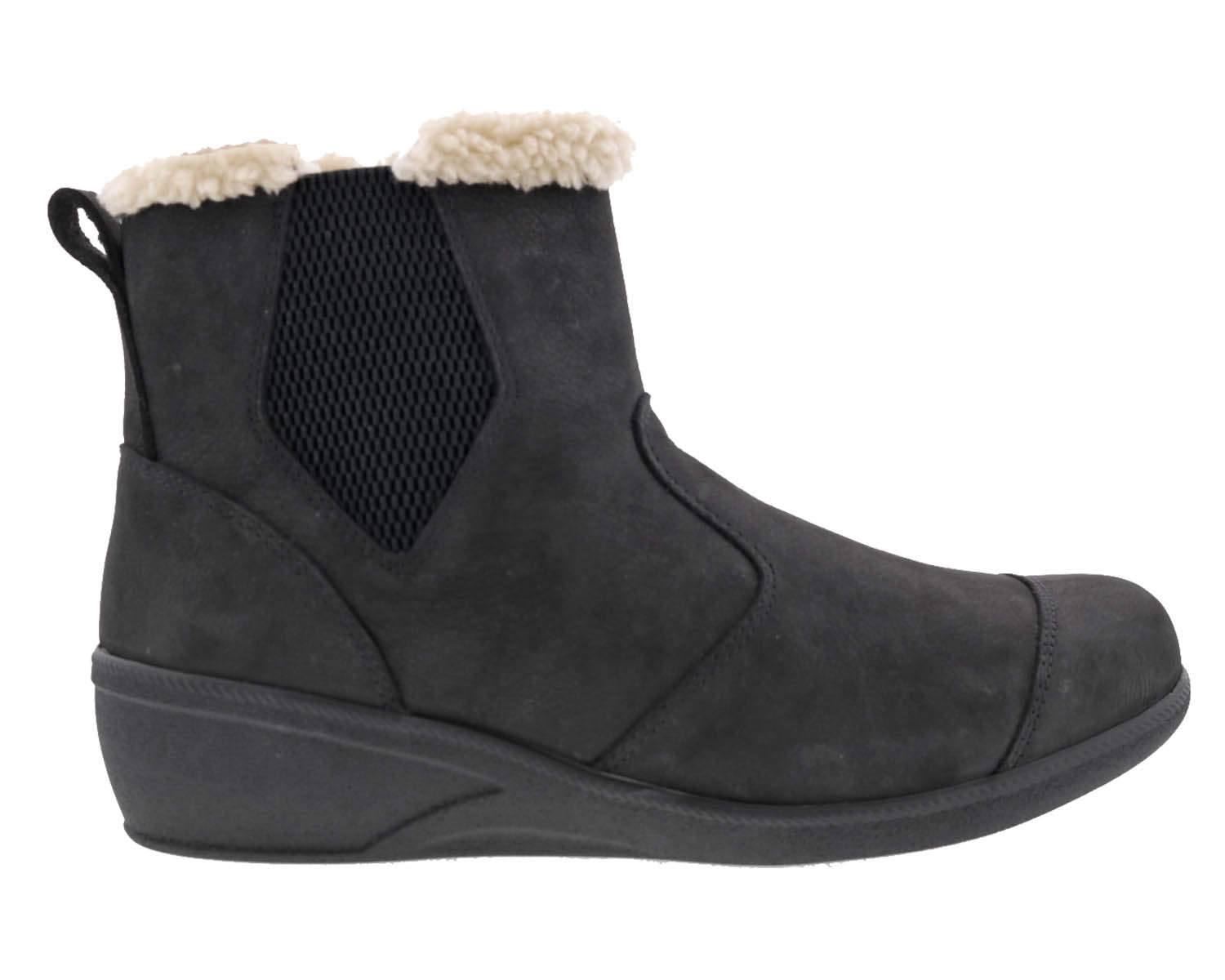 Drew Jayla Women's Orthotic Boots - Black Nubuck - Outside View