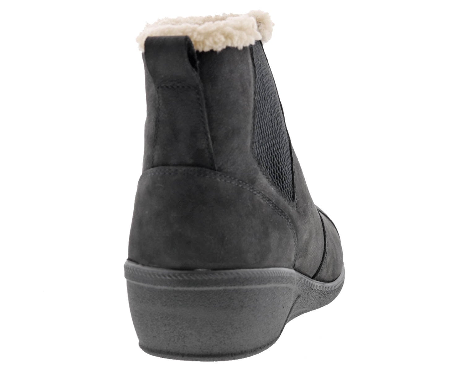 Drew Jayla Women's Orthotic Boots - Black Nubuck - Back View