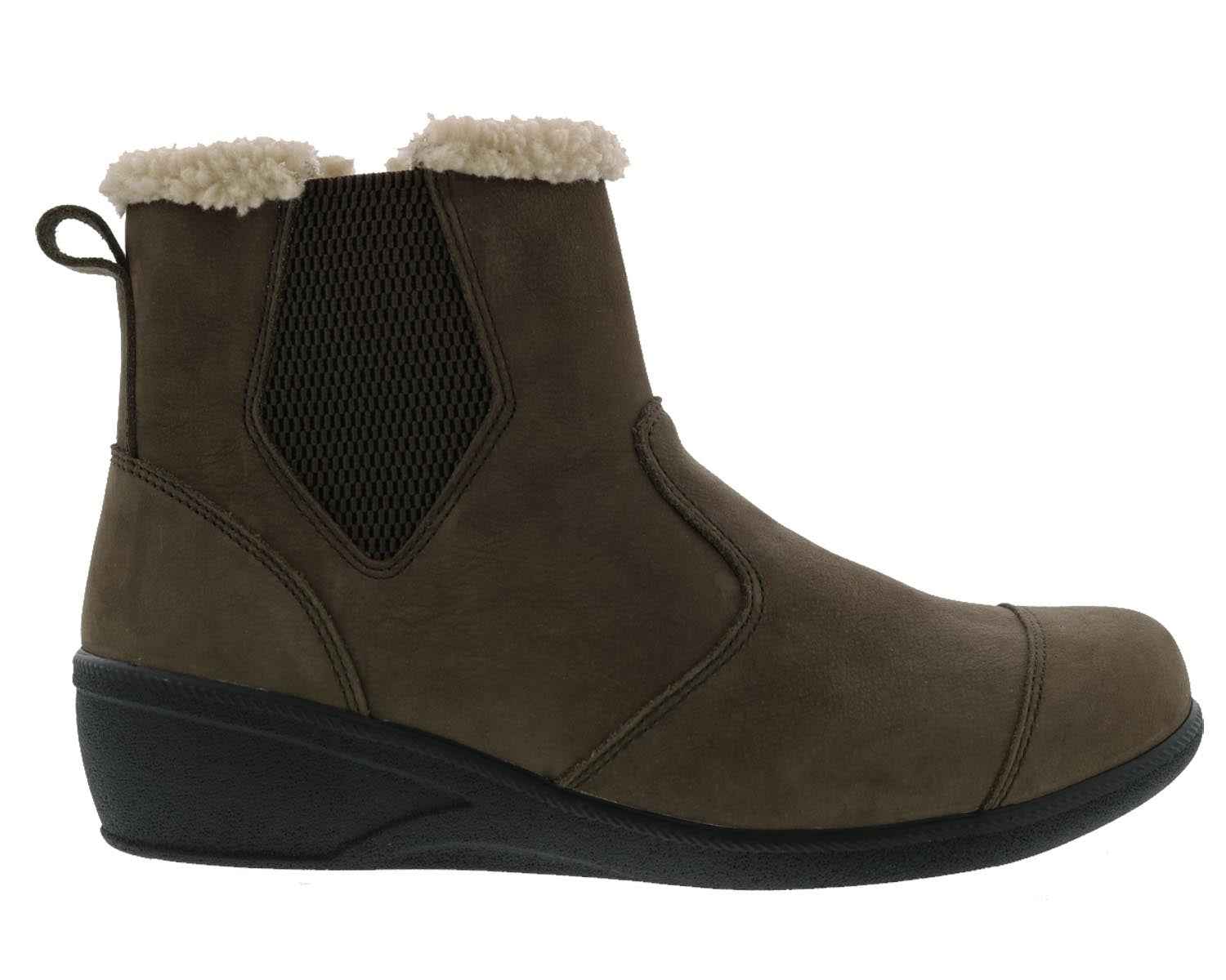 Drew Jayla Women's Orthotic Boots - Olive Nubuck - Outside View