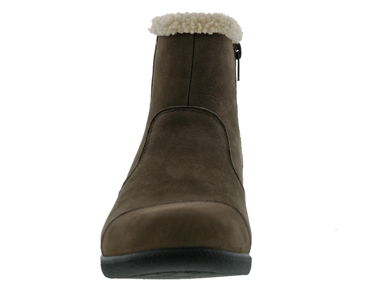 Drew Jayla Women's Orthotic Boots - Olive Nubuck - Front View