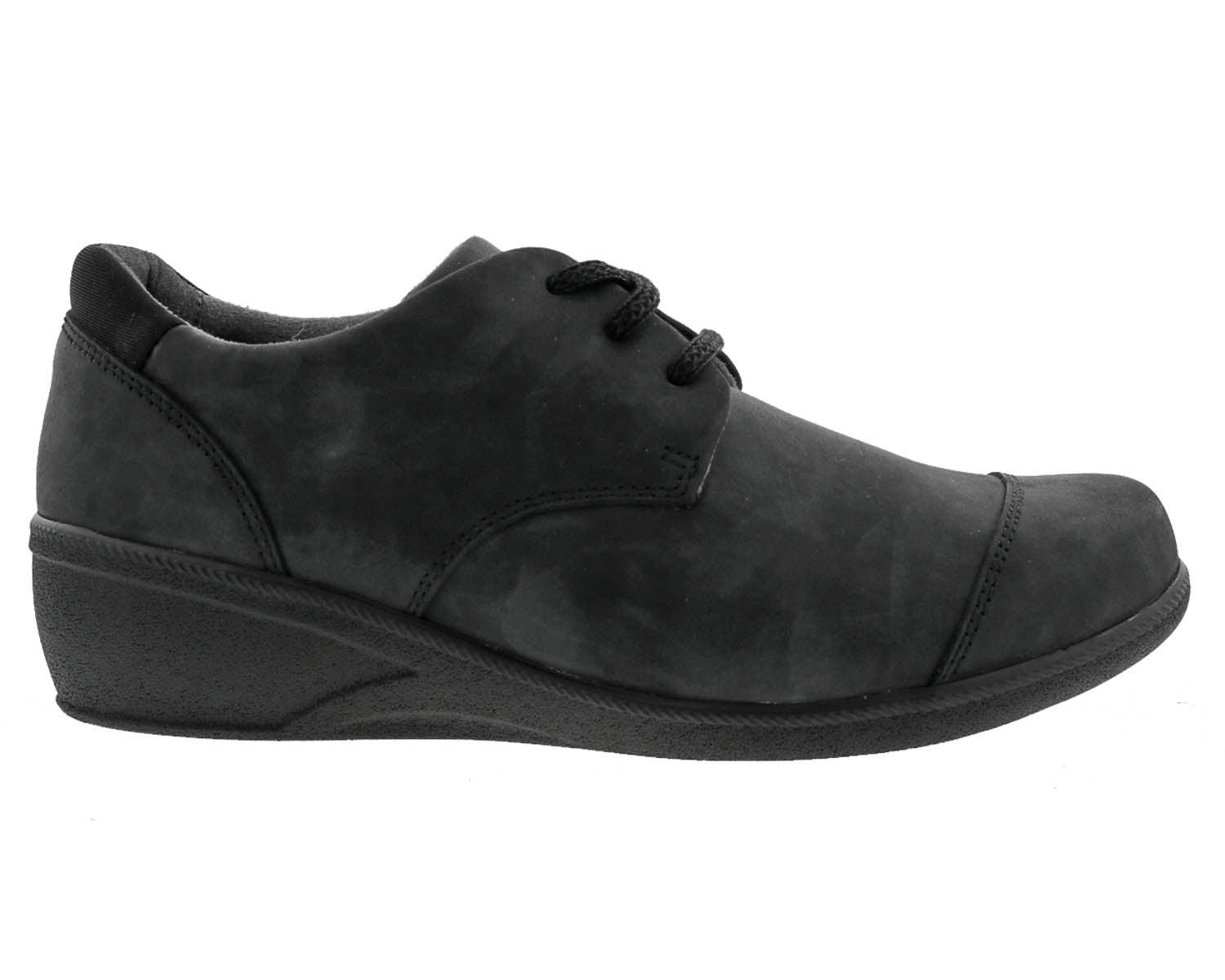 Drew Jemma Women's Therapeutic Shoe - Black Leather - Outside View