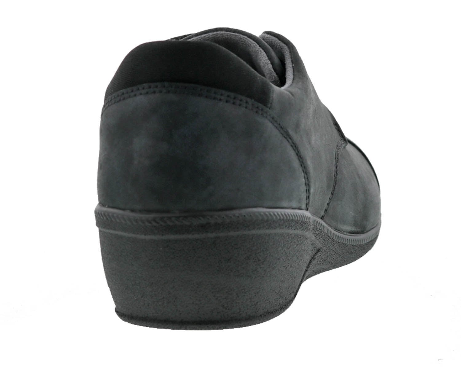 Drew Jemma Women's Therapeutic Shoe - Black Leather - Back View
