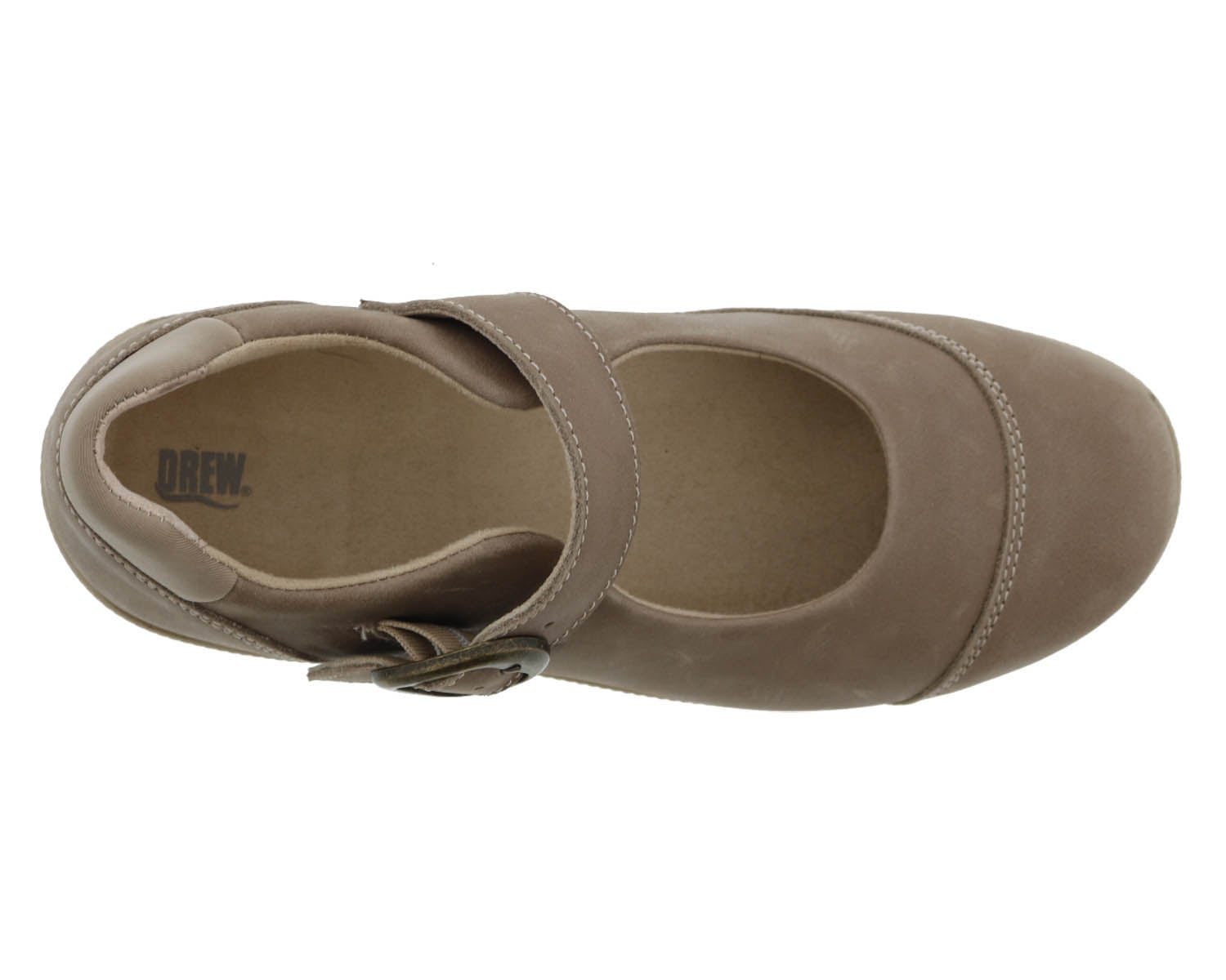 Drew Jillian Women's Therapeutic Shoes - Taupe Leather - Sole View