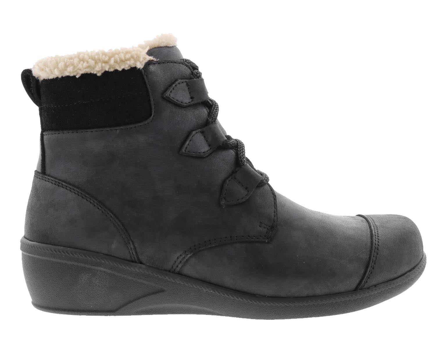 Drew Josie Women's Therapeutic Boots - Black Leather - Outside View