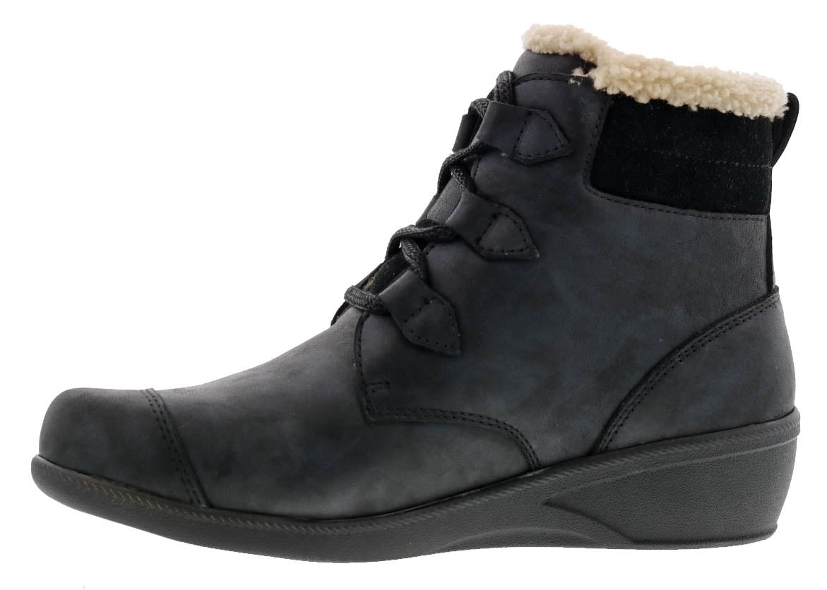 Drew Josie Women's Therapeutic Boots - Black Leather - Inside View