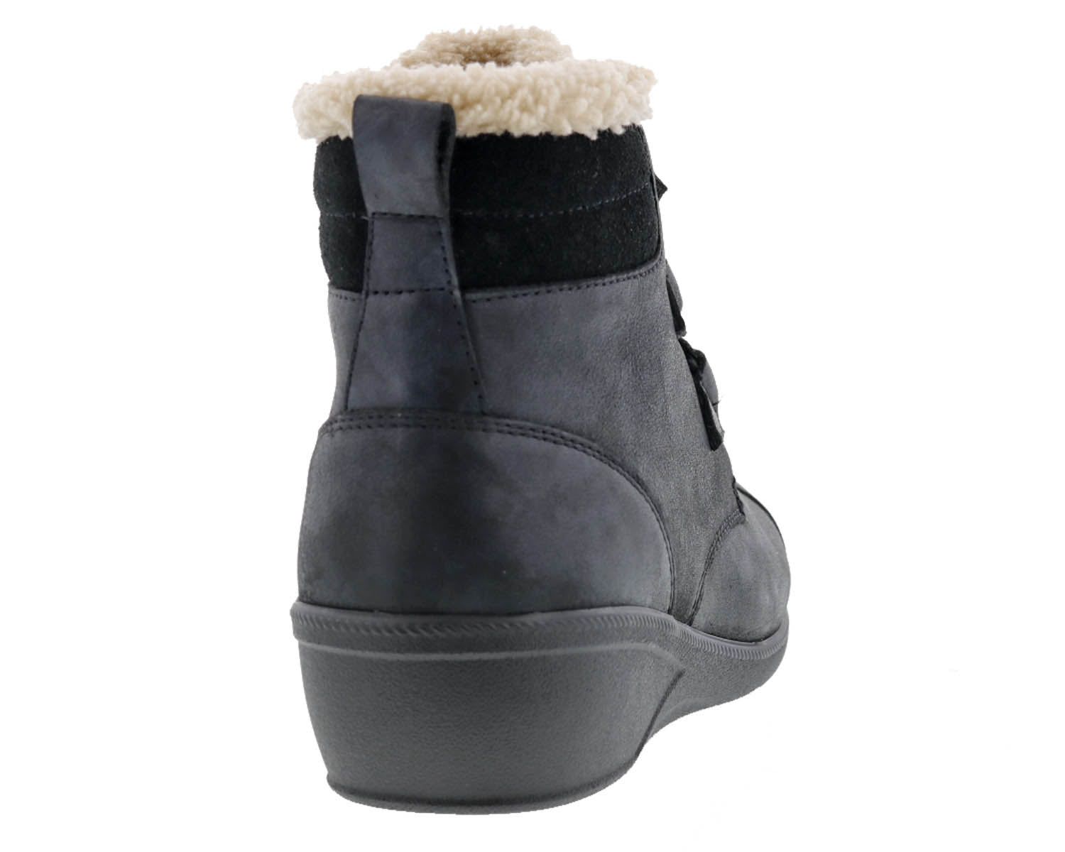 Drew Josie Women's Therapeutic Boots - Black Leather - Back View