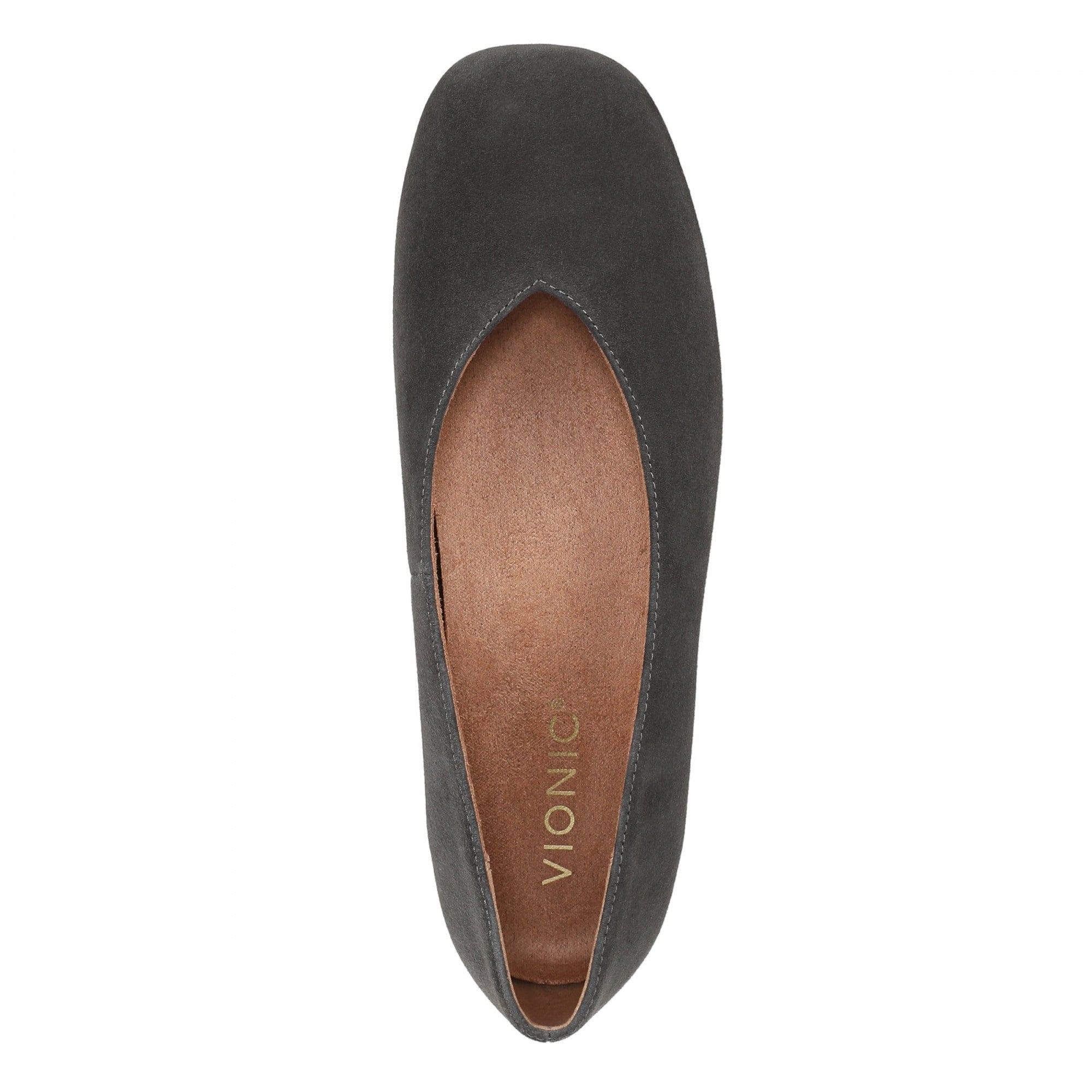 Vionic Petra Women's Ballet Flats - Grunge Grey - Top