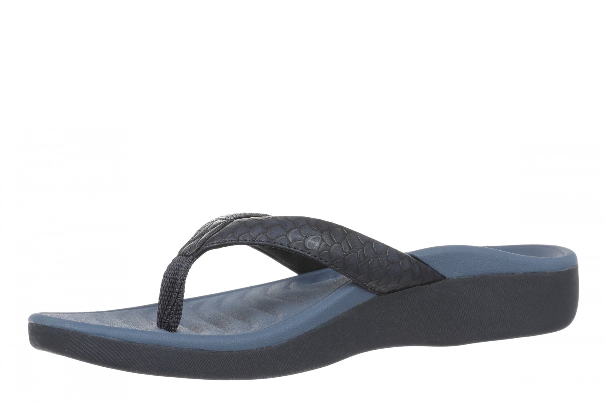 Vionic Tomales Women's Toe-Post Sandal - Navy Blazer - Left angle