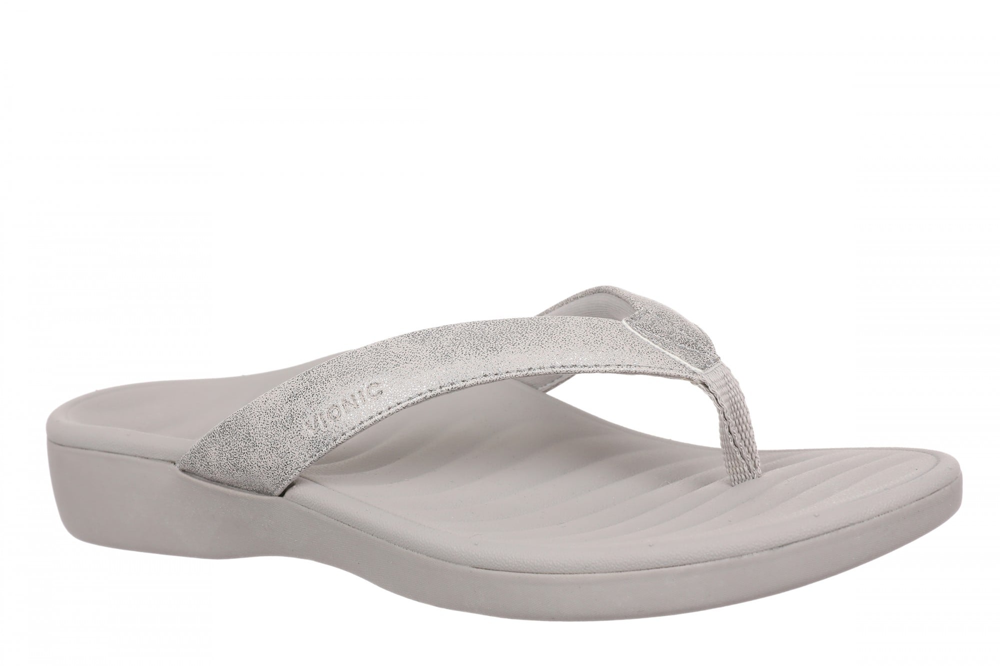 Vionic Tomales Women's Toe-Post Sandal - Silver - Angle main