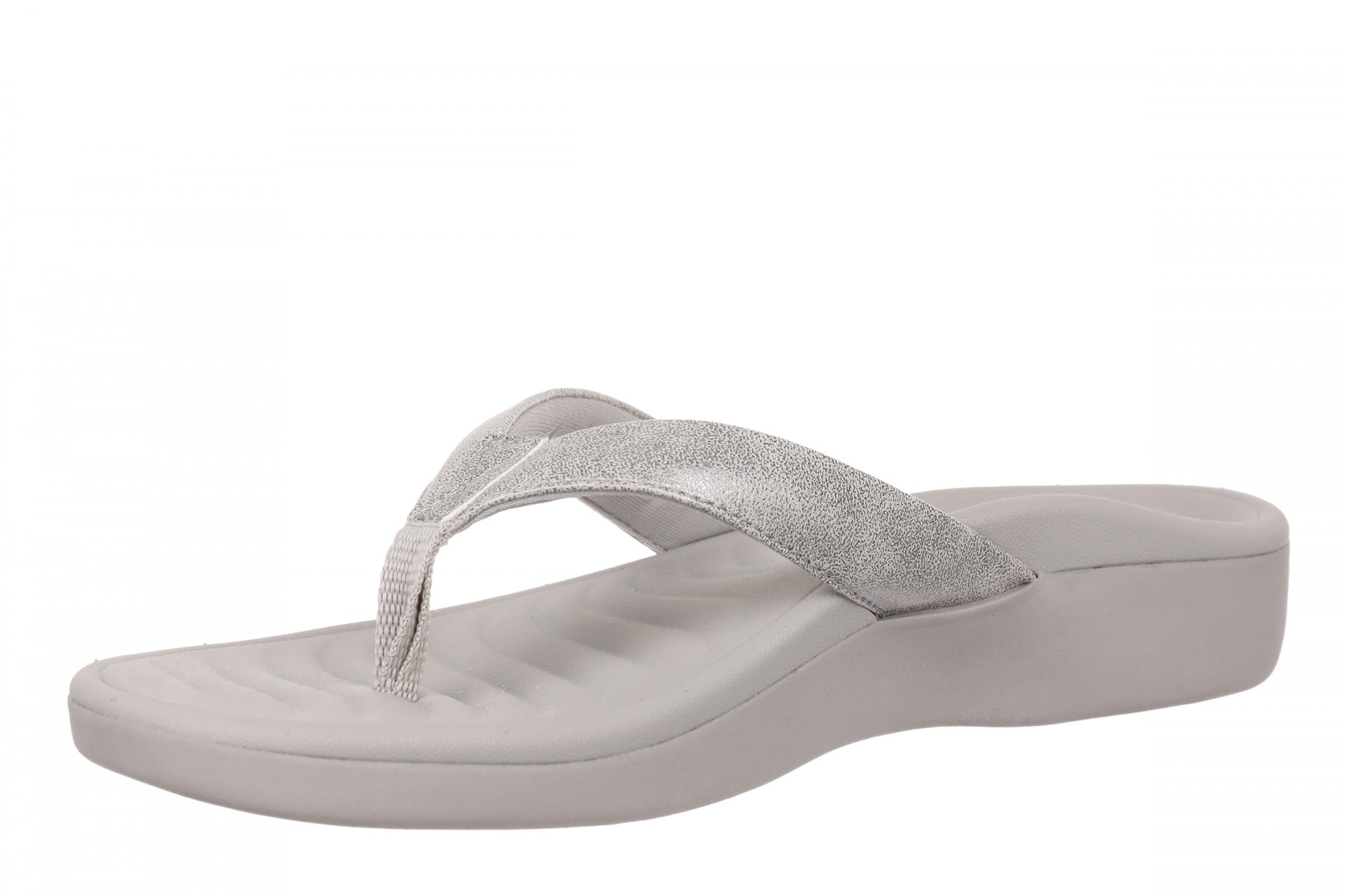 Vionic Tomales Women's Toe-Post Sandal - Silver - Left angle