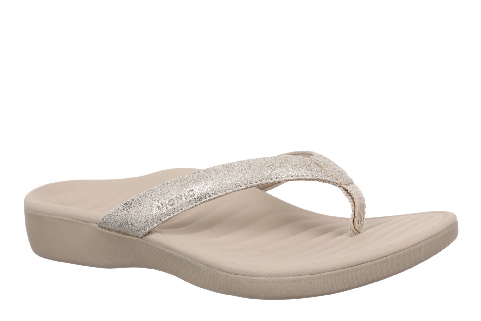 Vionic Tomales Women's Toe-Post Sandal - Light Gold - Angle main