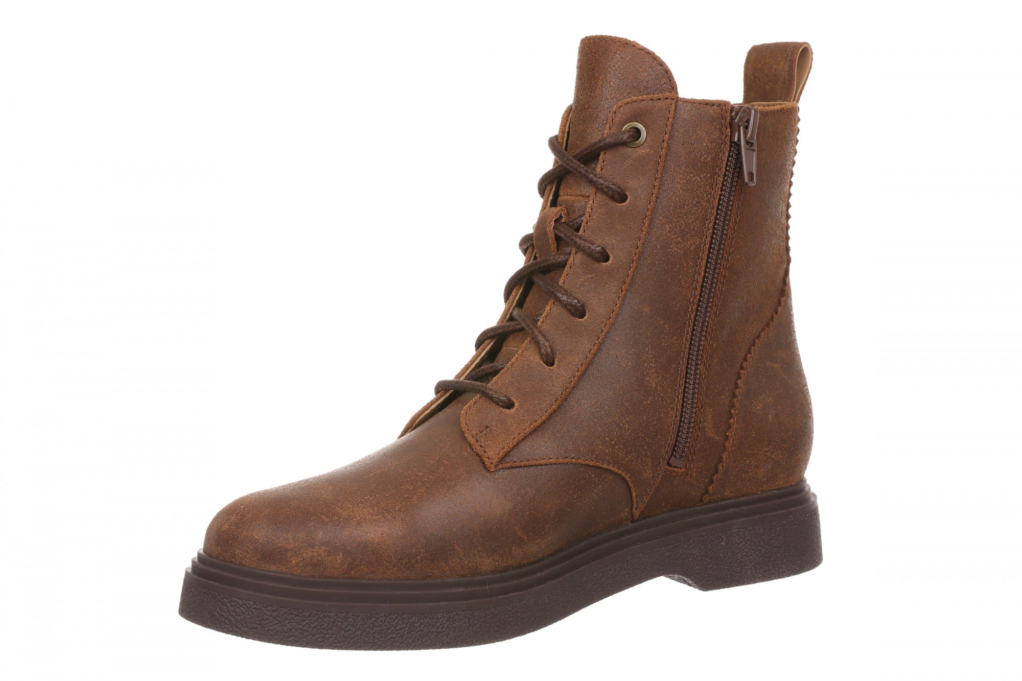 Vionic Delaney Women's Leather Ankle Boot - Hazelnut - Left angle
