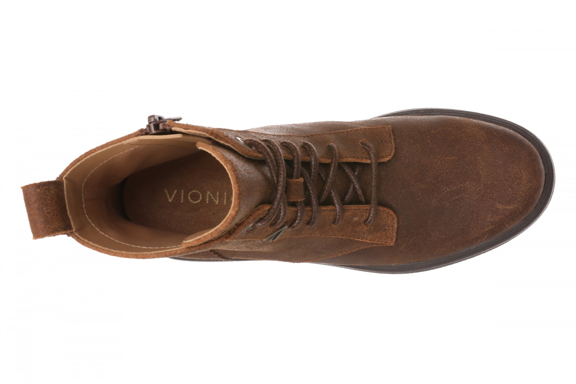 Vionic Delaney Women's Leather Ankle Boot - Hazelnut - Top