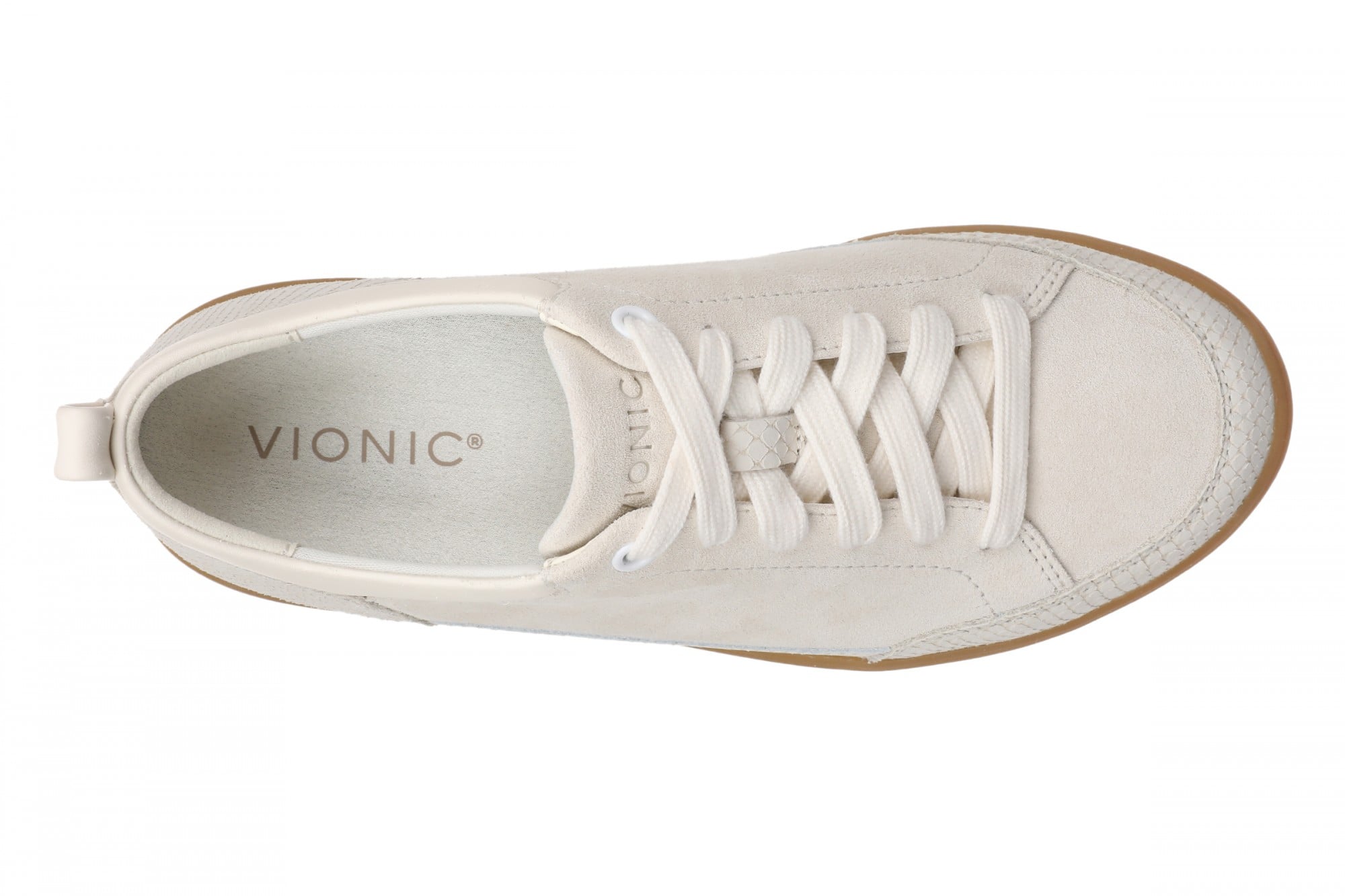 Vionic Larkspur Women's Lace-Up Walking Sneaker - Ivory - Top