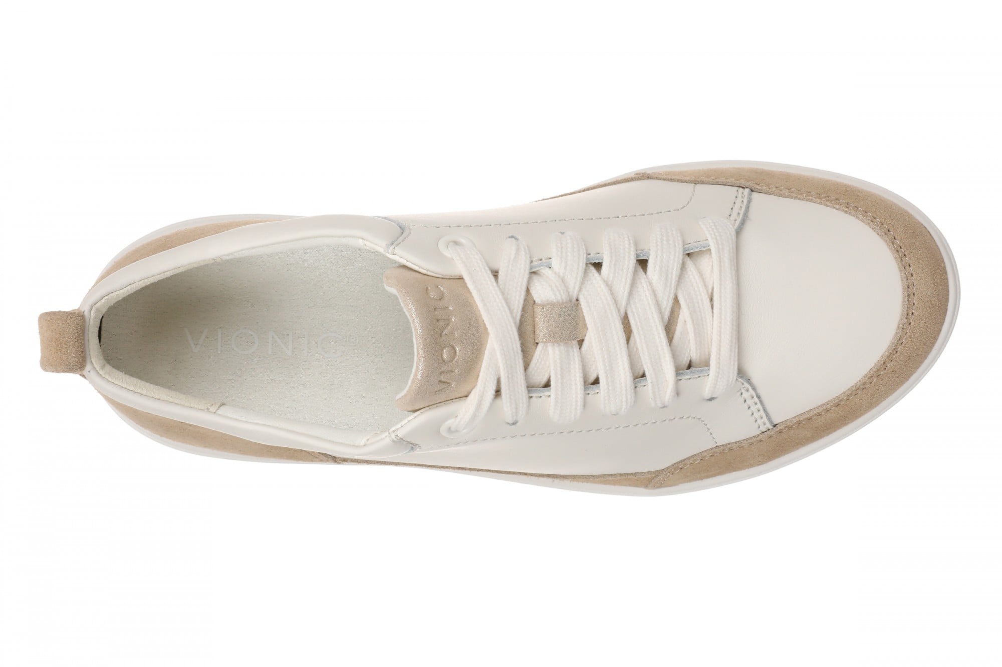 Vionic Larkspur Women's Lace-Up Walking Sneaker - Cream Multi - Top