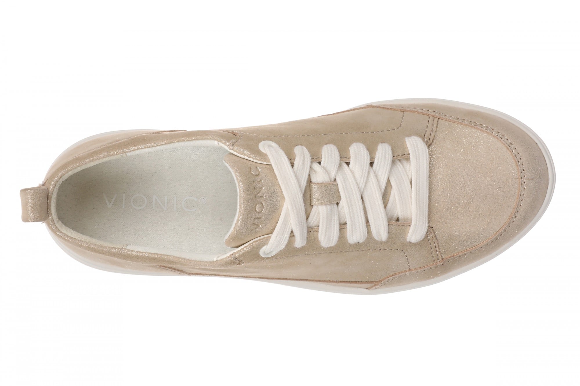 Vionic Larkspur Women's Lace-Up Walking Sneaker - Gold - Top