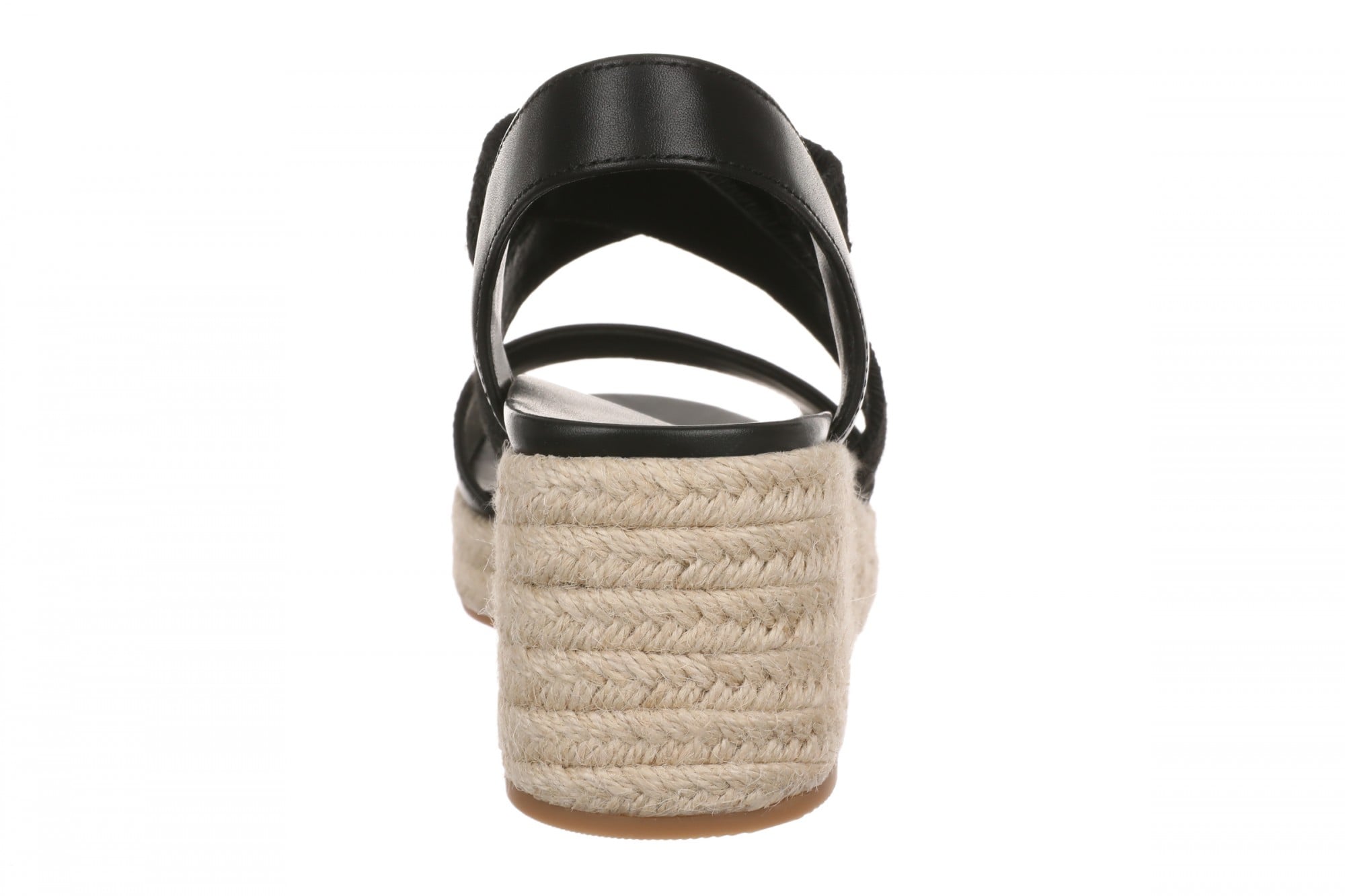 Vionic Soren Women's Espadrille Wedge Arch Support Sandal - Black/Natural - Back