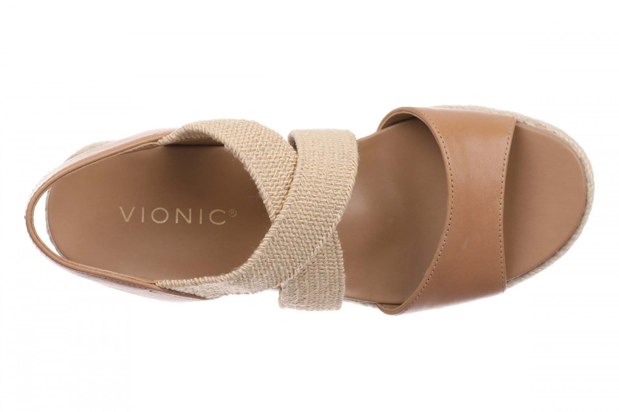 Vionic Soren Women's Espadrille Wedge Arch Support Sandal - Fawn/Natural - Top