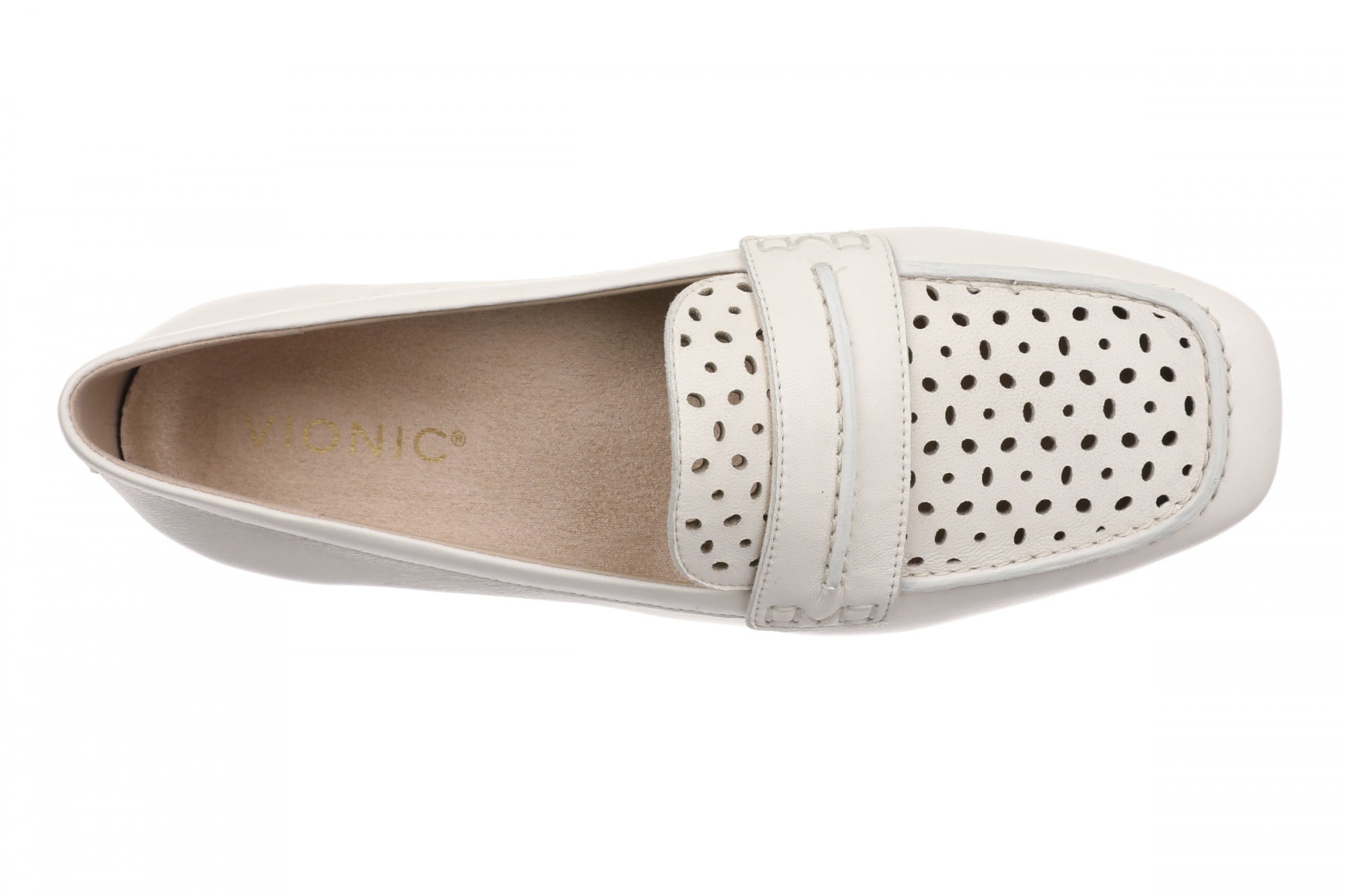 Vionic Henley Perf Women's Perforated Supportive Loafer - Ivory - Top