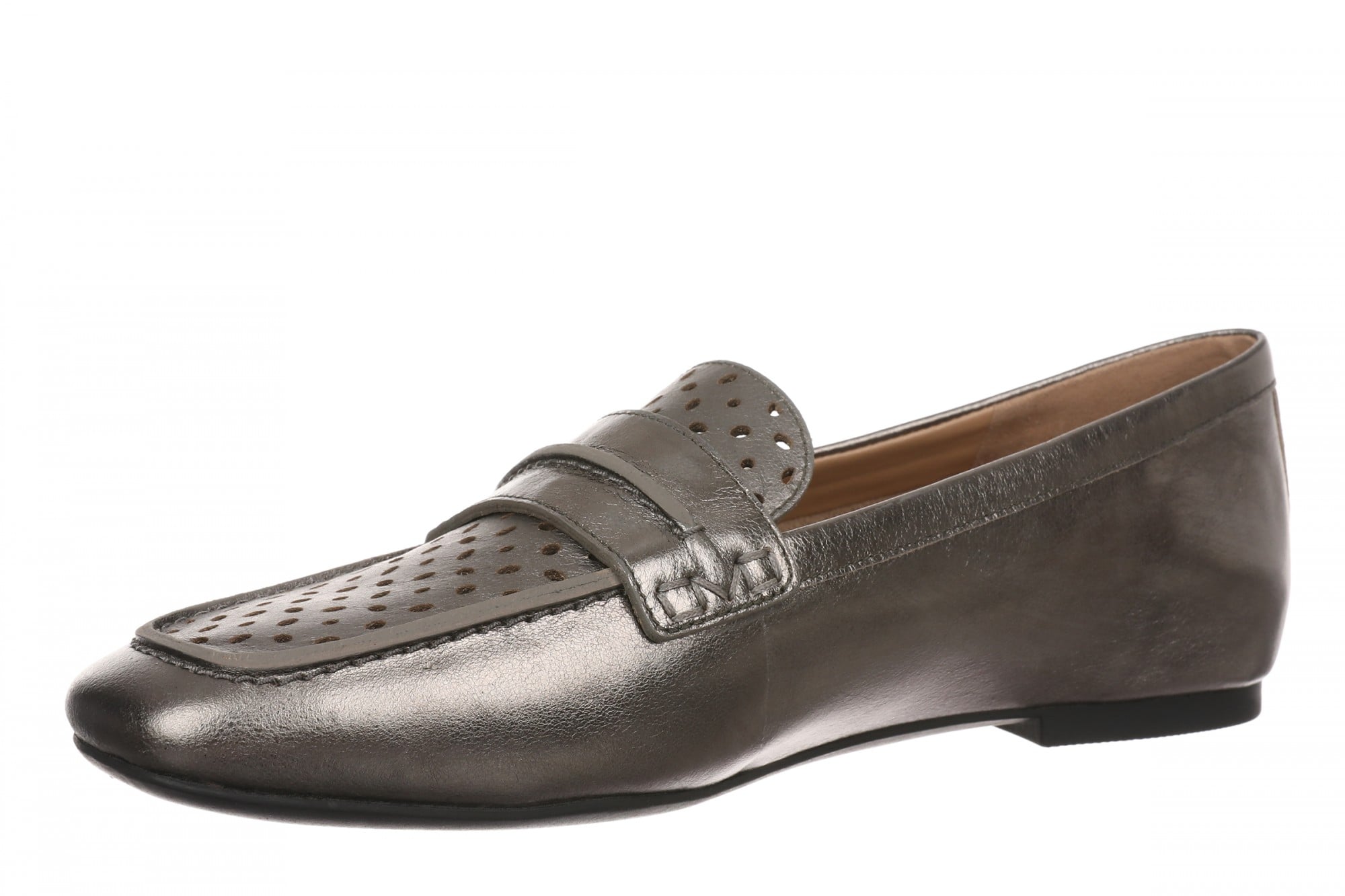Vionic Henley Perf Women's Perforated Supportive Loafer - Gunmetal - Left angle