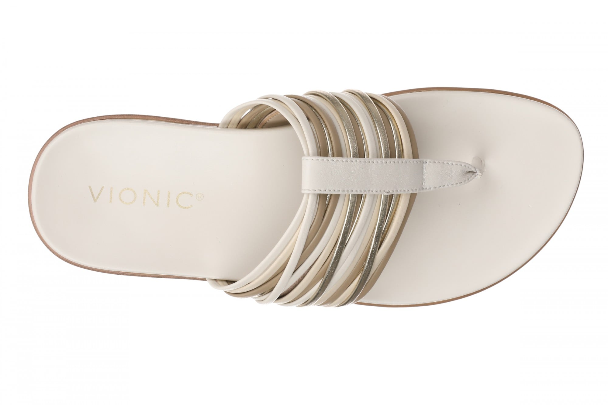 Vionic Amara Women's Cushioned Thong Sandal - Cream Multi - Top