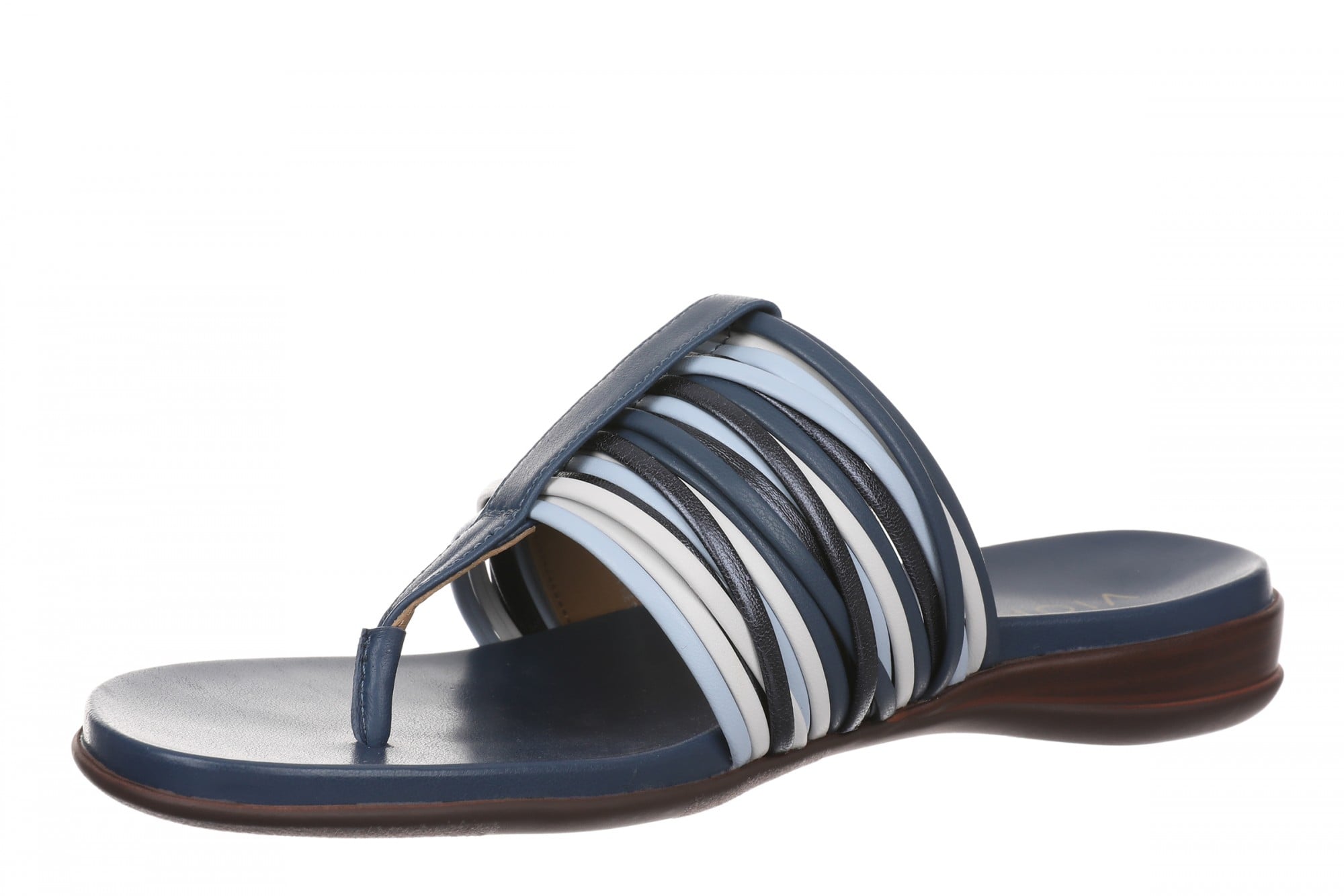 Vionic Amara Women's Cushioned Thong Sandal - Dark Denim Multi - Left angle