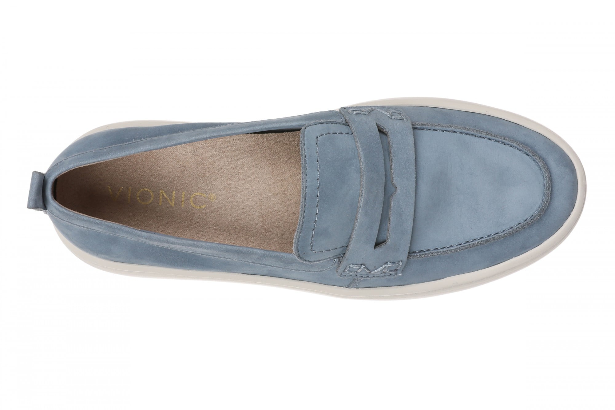 Vionic Emmie Women's Cushioned Heeled Loafer - Windward Blue - Top