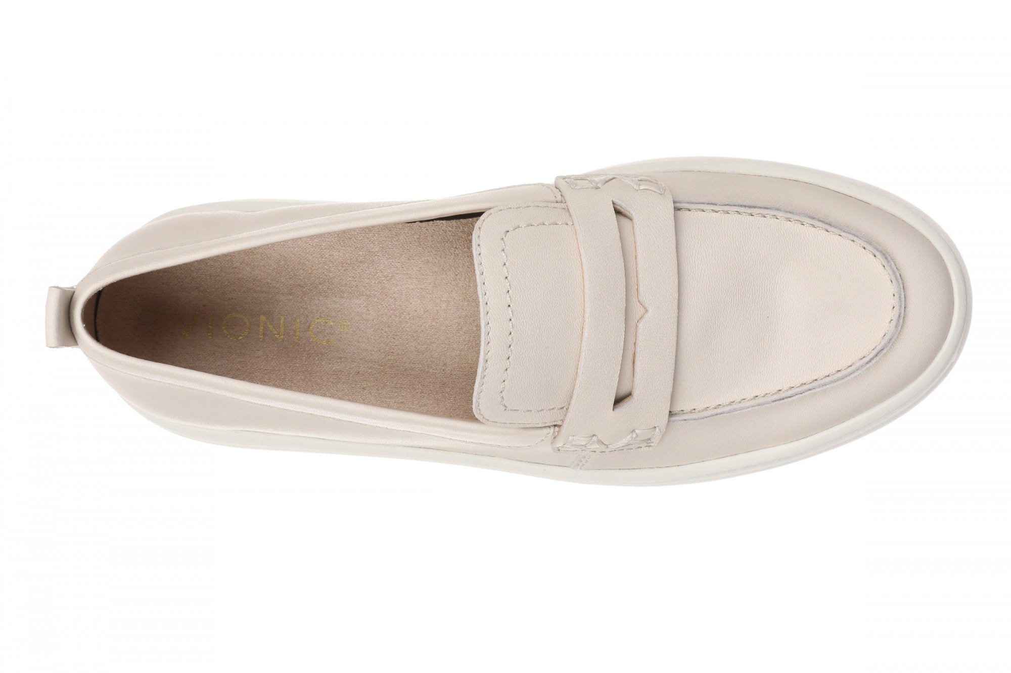 Vionic Emmie Women's Cushioned Heeled Loafer - Cream - Top