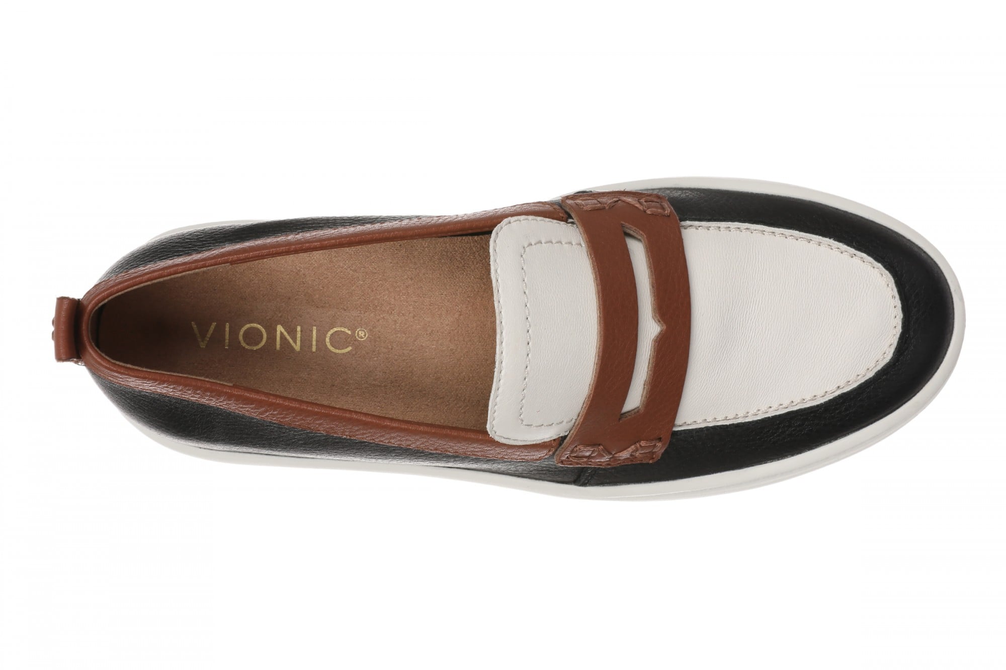 Vionic Emmie Women's Cushioned Heeled Loafer - Black Multi - Top