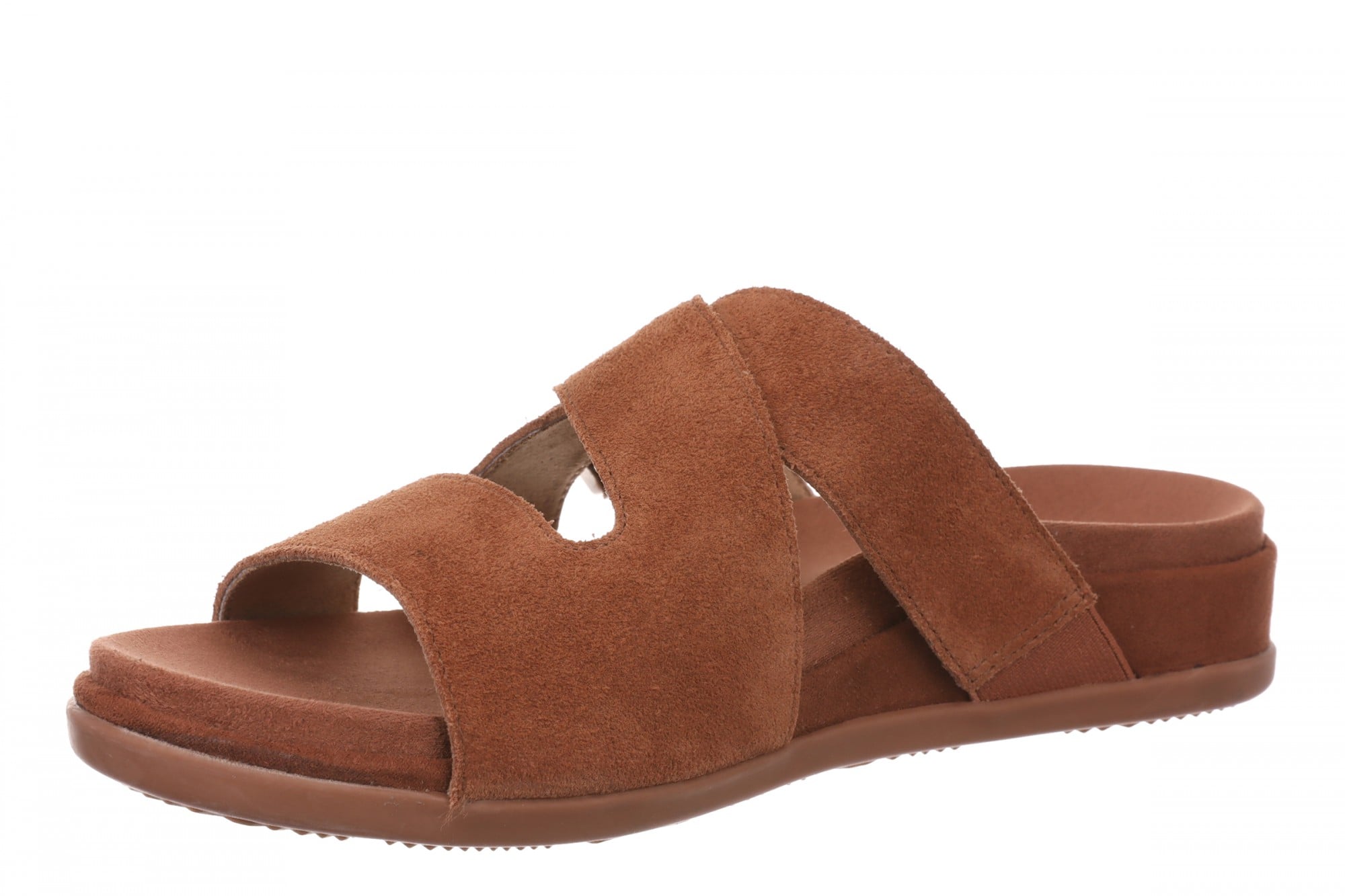 Vionic Camila Women's Cushioned Slide Sandal - Equestrian Tan - Left angle
