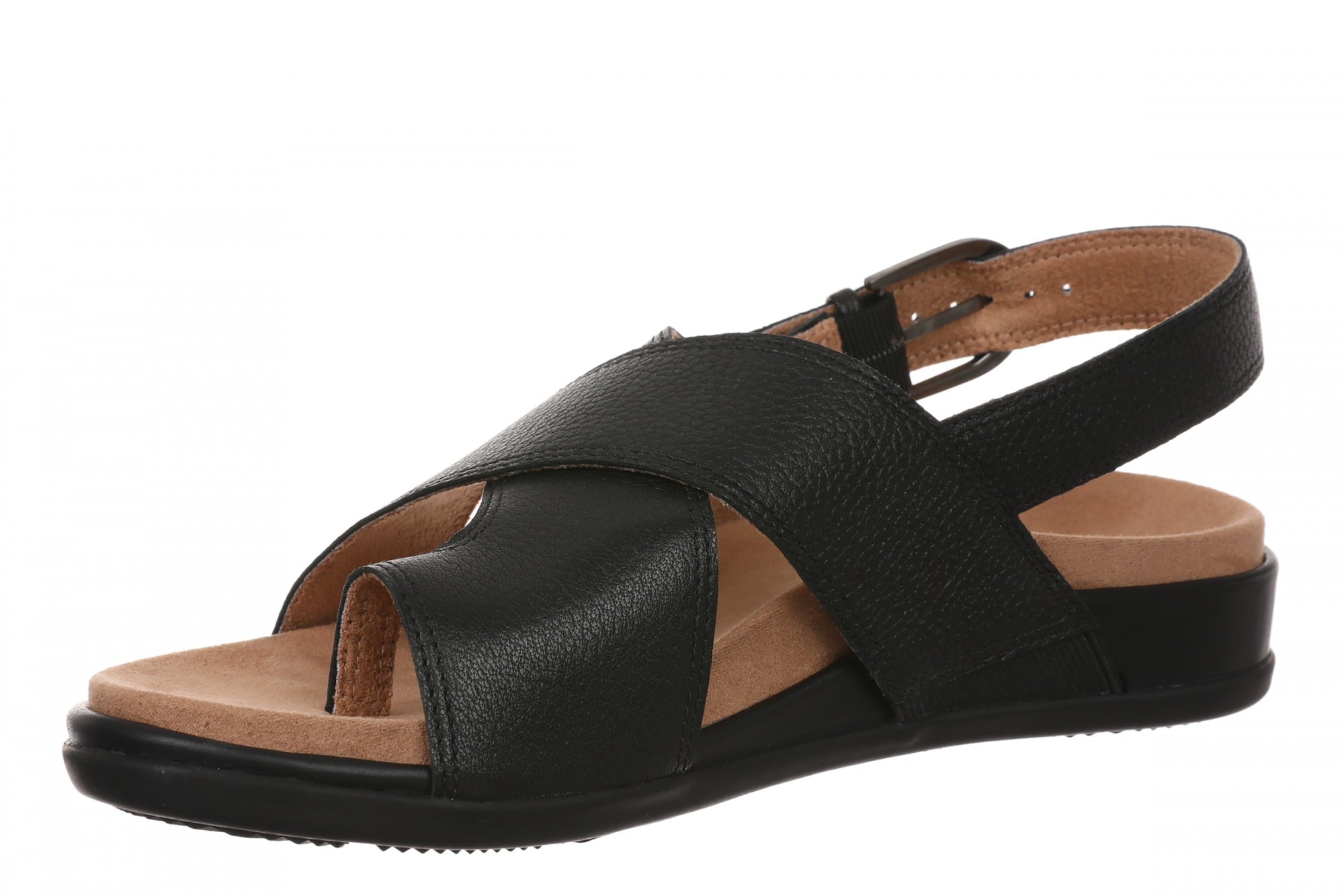 Vionic Cillian Women's Cushioned T-Strap Sandal - Black - Left angle