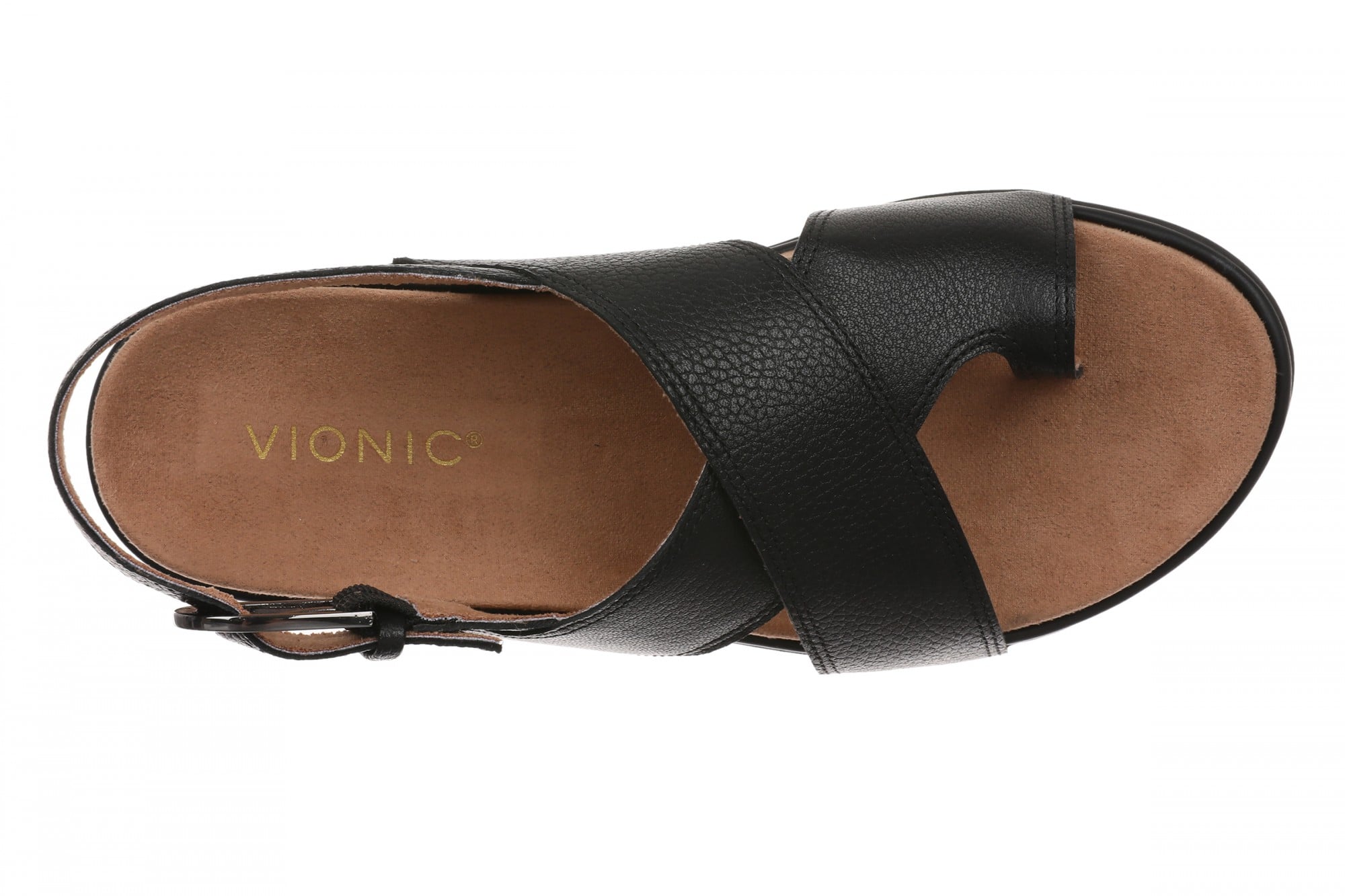 Vionic Cillian Women's Cushioned T-Strap Sandal - Black - Top