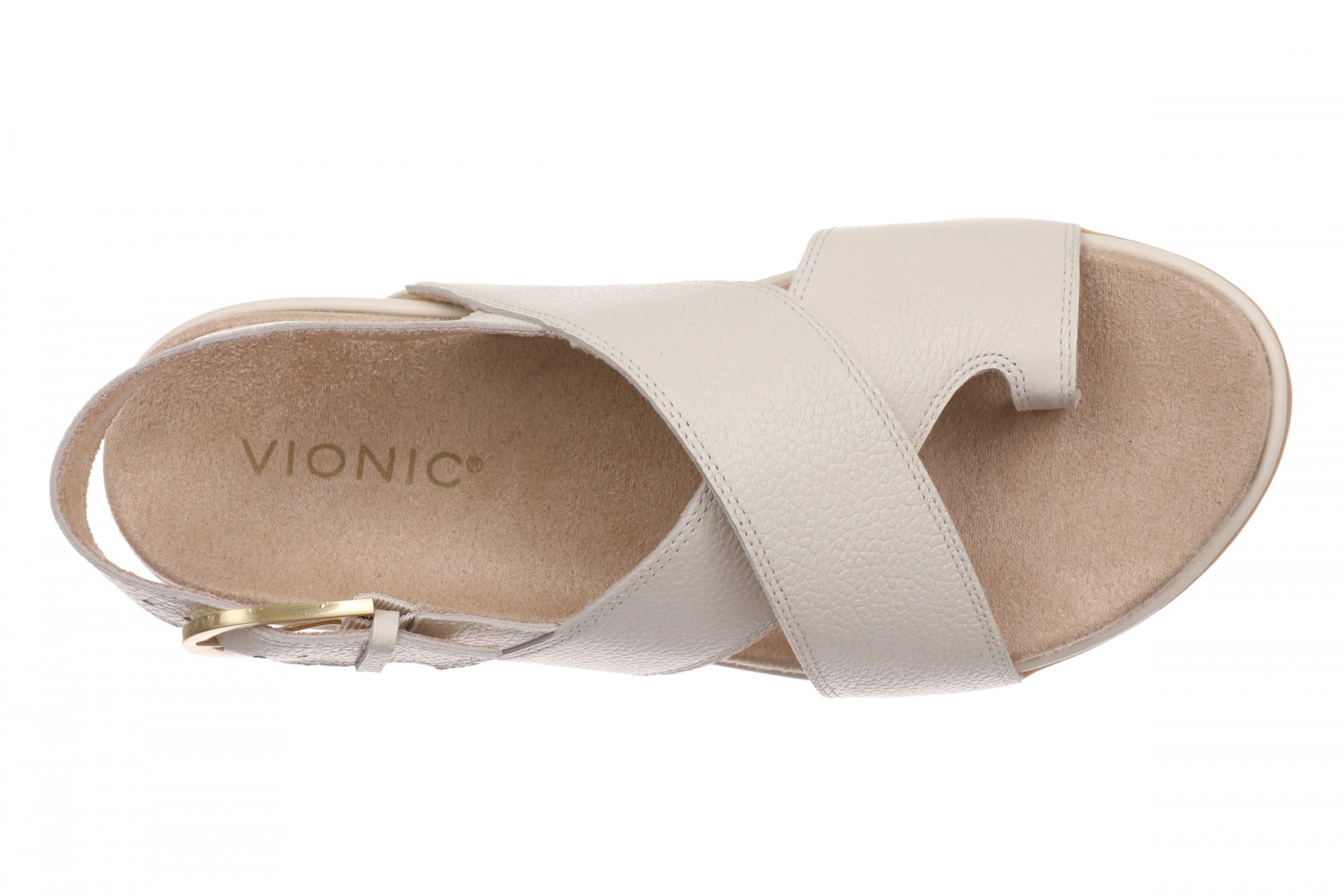 Vionic Cillian Women's Cushioned T-Strap Sandal - Cream - Top