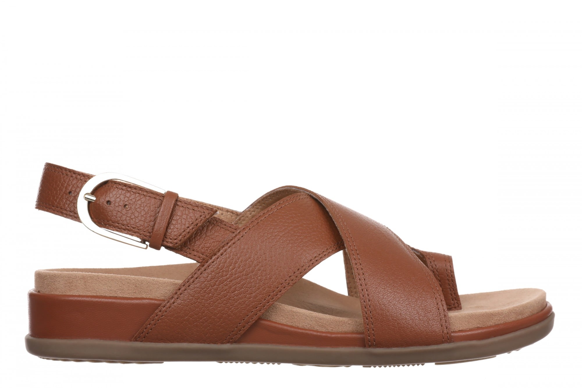 Vionic Cillian Women's Cushioned T-Strap Sandal - Equestrian Tan - Side