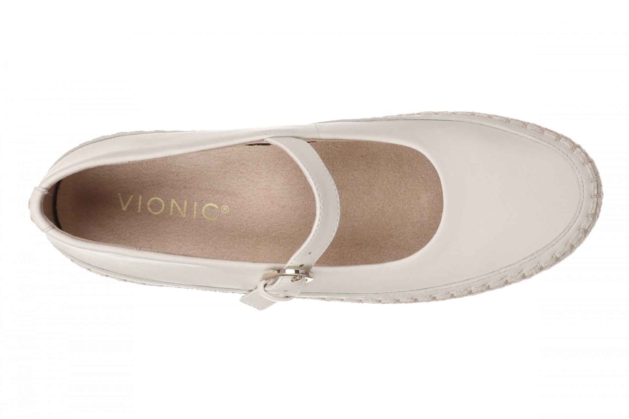 Vionic Connie Women's Cushioned Mary Jane Flat - Cream - Top