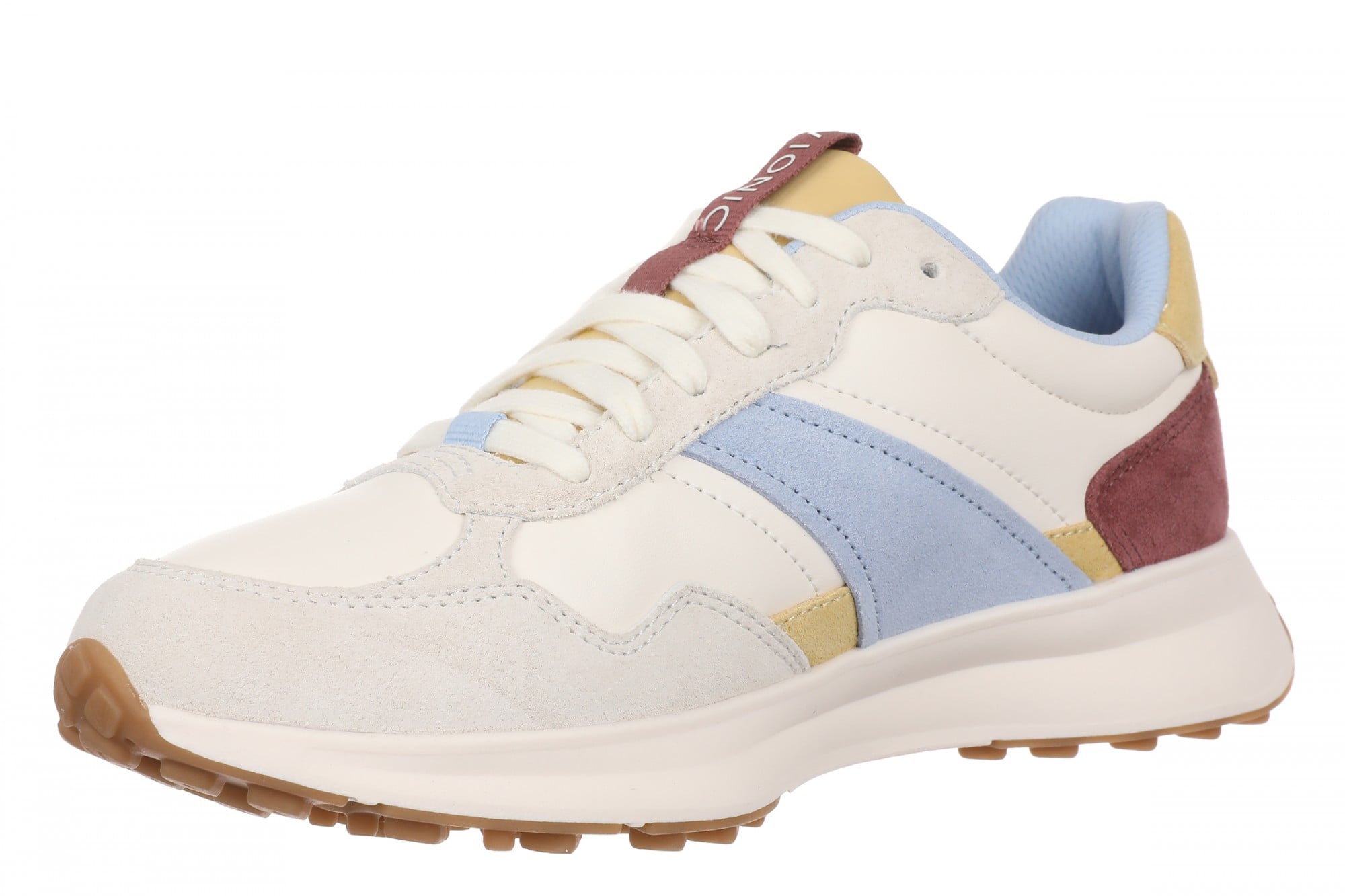 Vionic Sienna Women's Lace-Up Arch Support Sneaker - Ivory Multi - Left angle