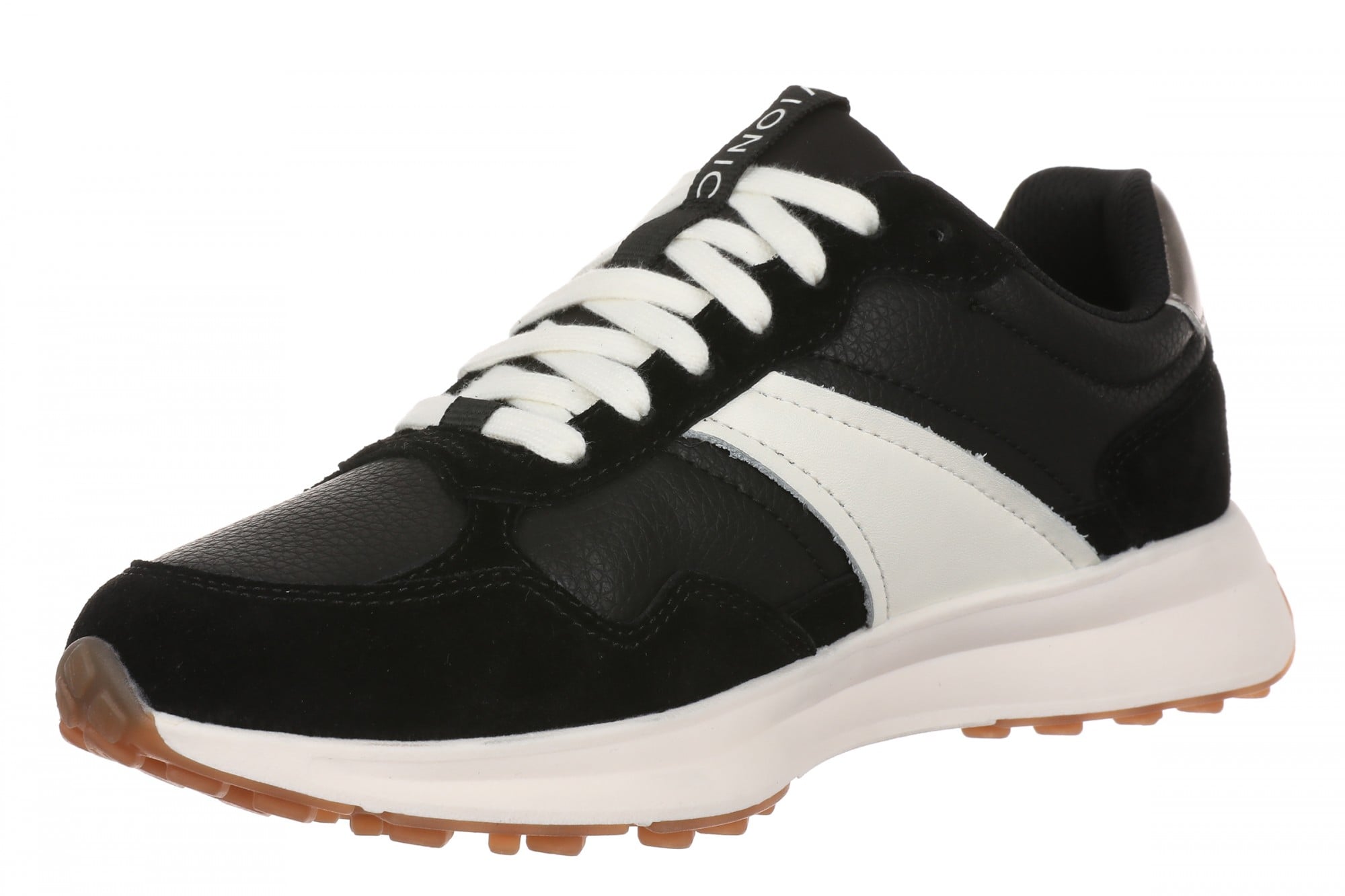 Vionic Sienna Women's Lace-Up Arch Support Sneaker - Black - Left angle