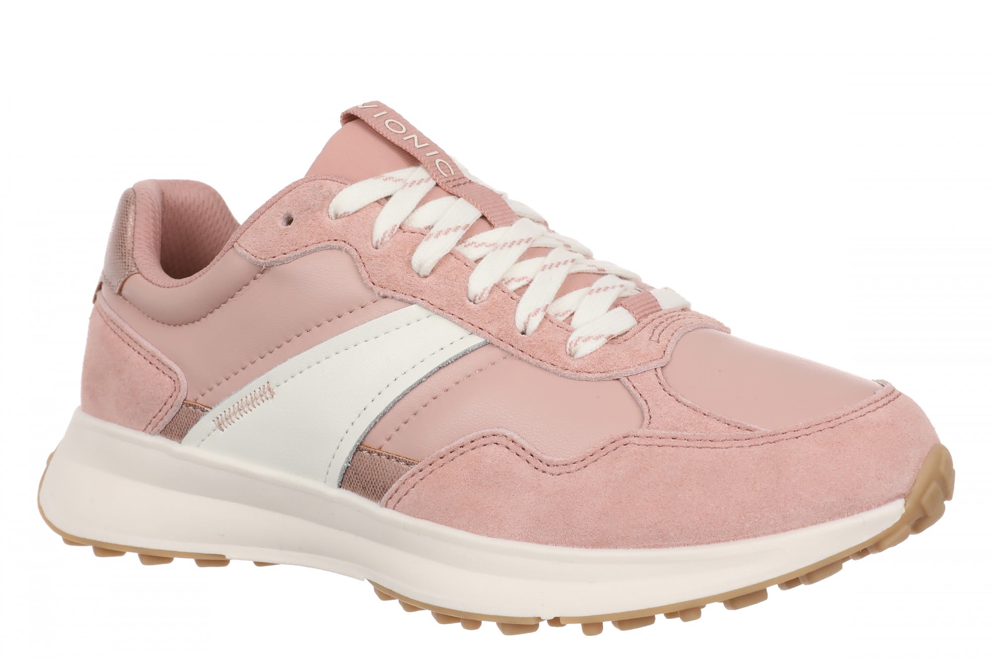 Vionic Sienna Women's Lace-Up Arch Support Sneaker - Misty Rose - Angle main