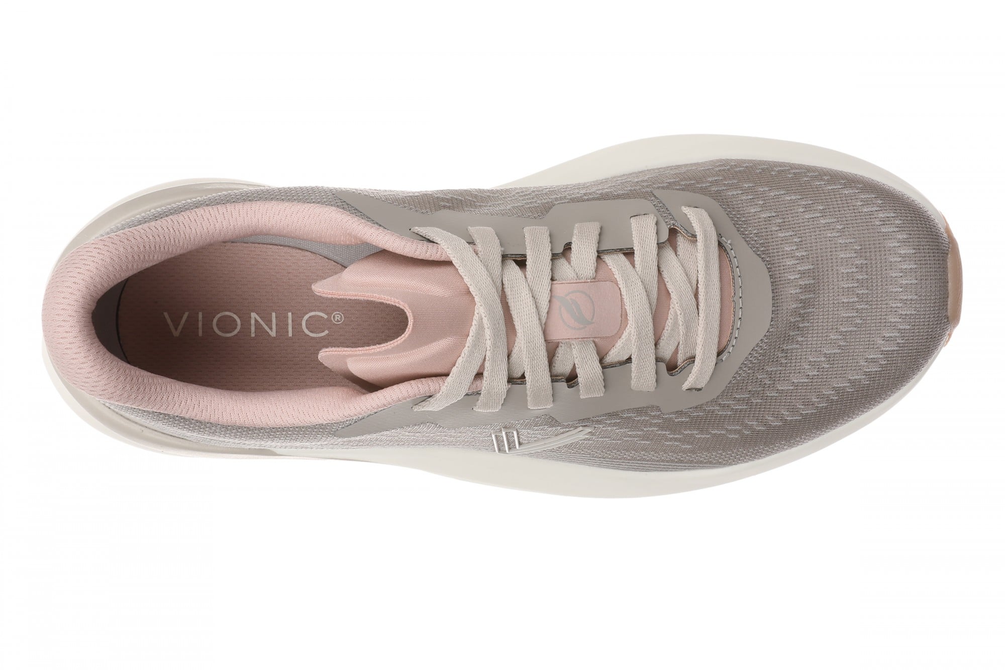 Vionic Hummingbird Women's Mesh Lace-Up Walking Sneaker - Pashmina Grey - Top